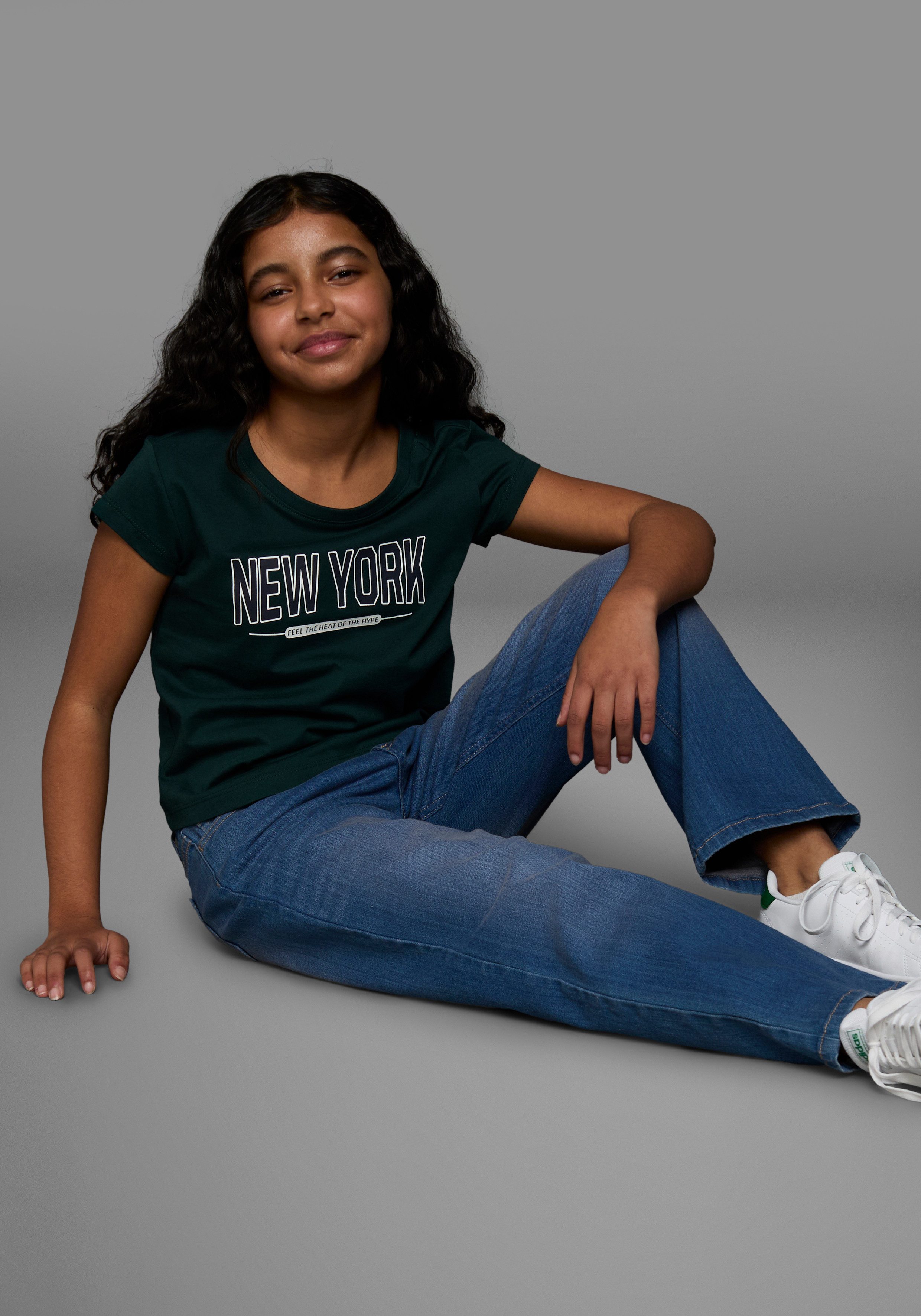 KIDSWORLD T-shirt New York - Print Korte mouwen, rechte pasvorm, met stijlvolle print
