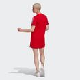 adidas originals shirtjurk adicolor classics roll-up sleeve t-shirt jurk rood
