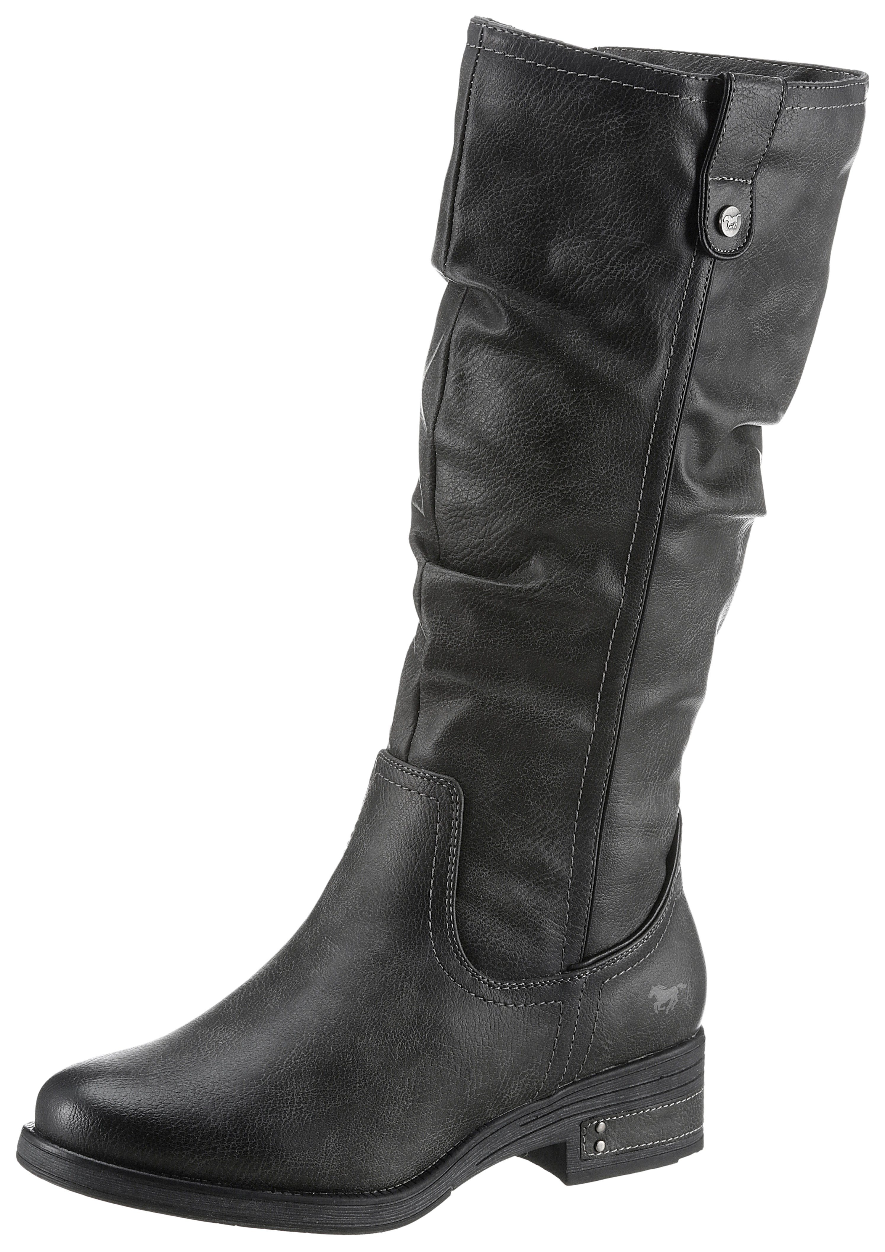 Mustang Shoes Winterlaarzen long shaft boots, block heel, with gathers at the slouchy shaft