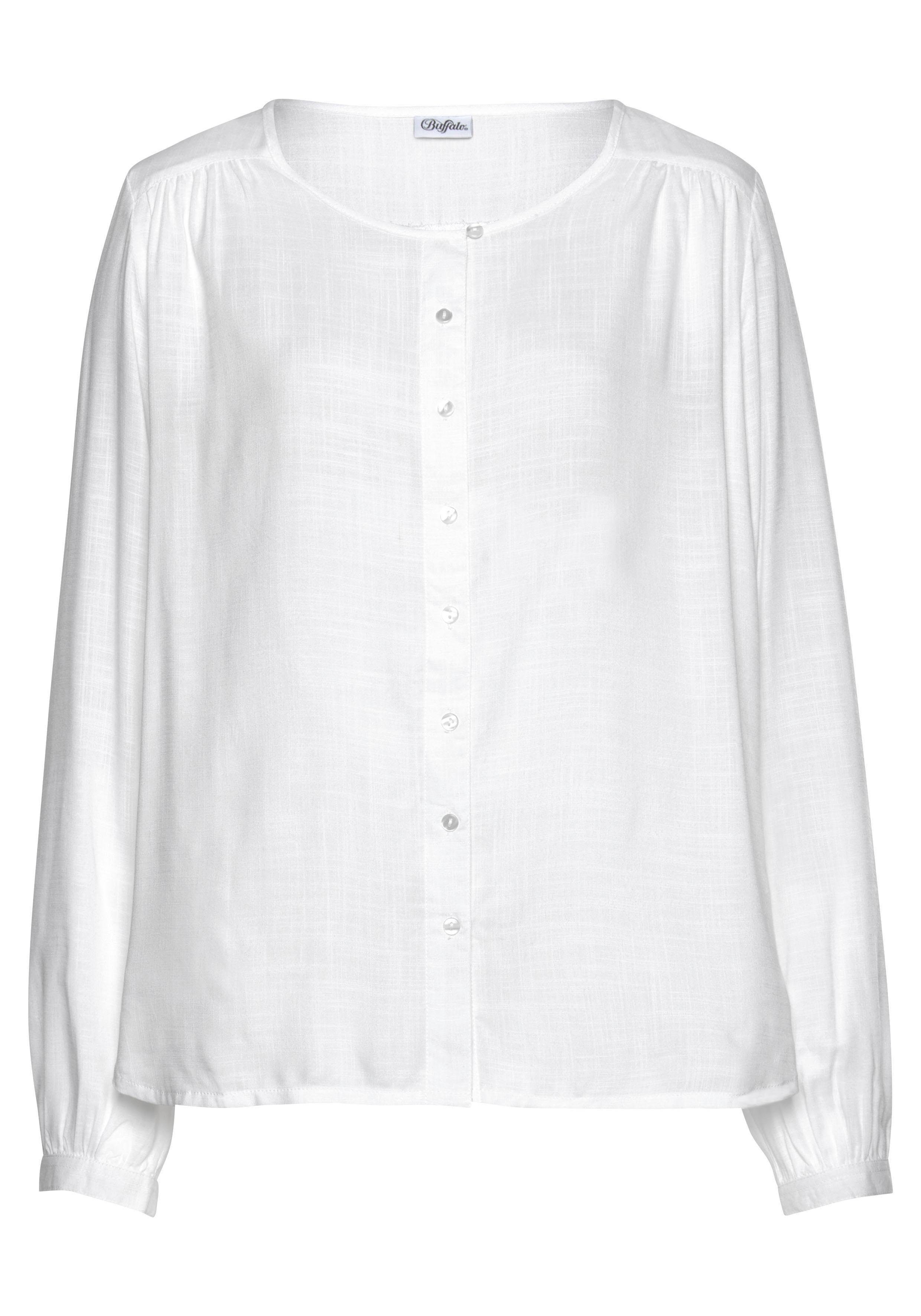 Buffalo Blouse zonder sluiting met knoopsluiting, basic, blouse met lange mouwen