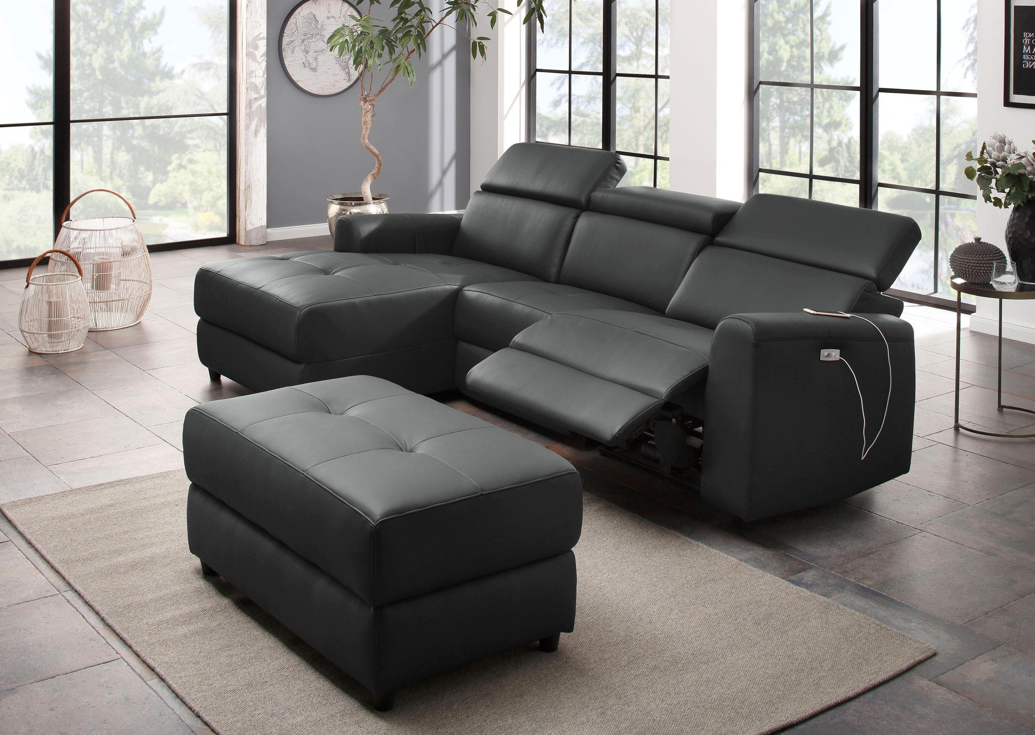 Home affaire Hoekbank Sentrano, L-vorm, 275 cm, man. of electr. relaxfunctie en usb/kopverstelling