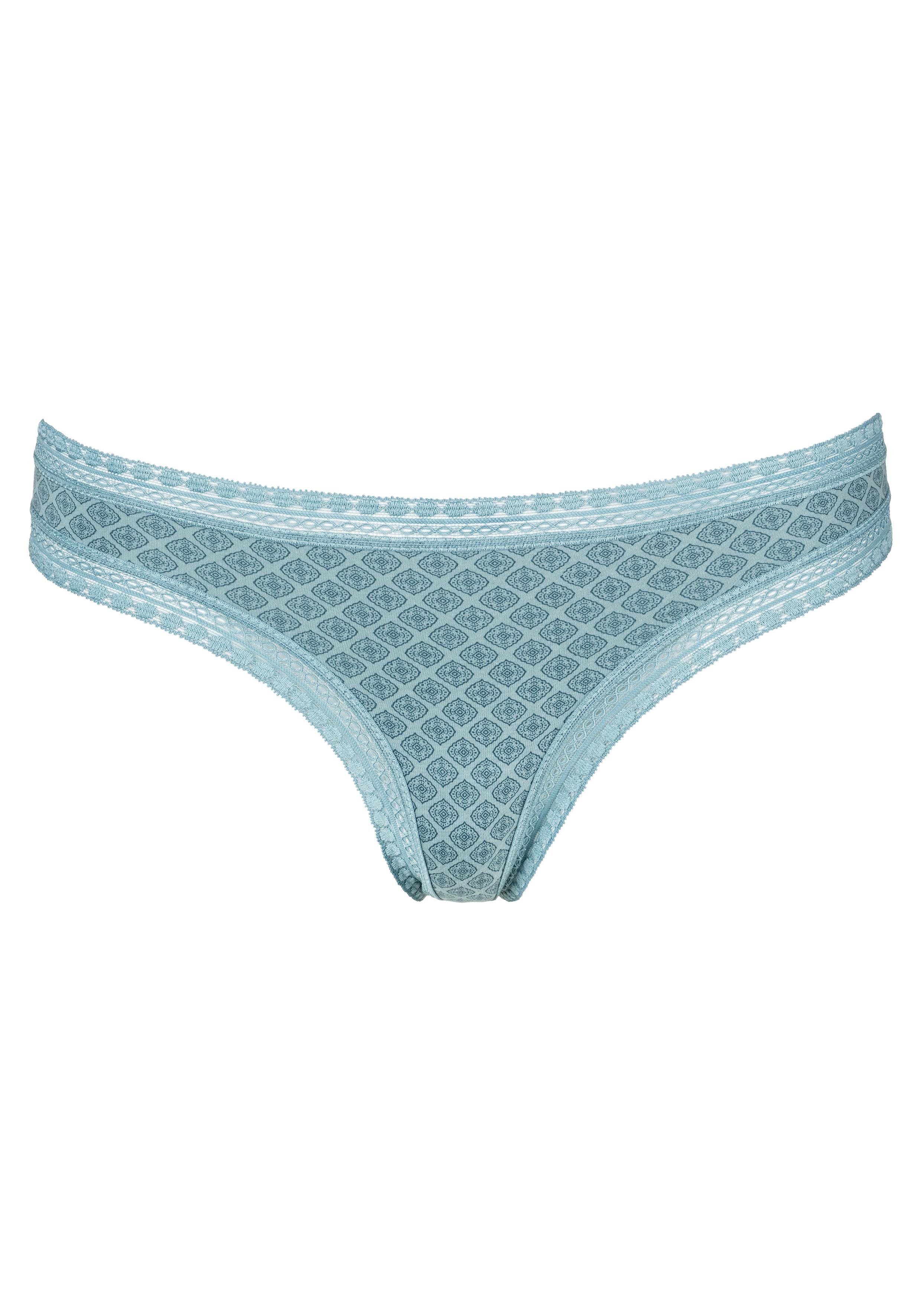 Lascana String van elastische katoen met zachte kant (3 stuks)