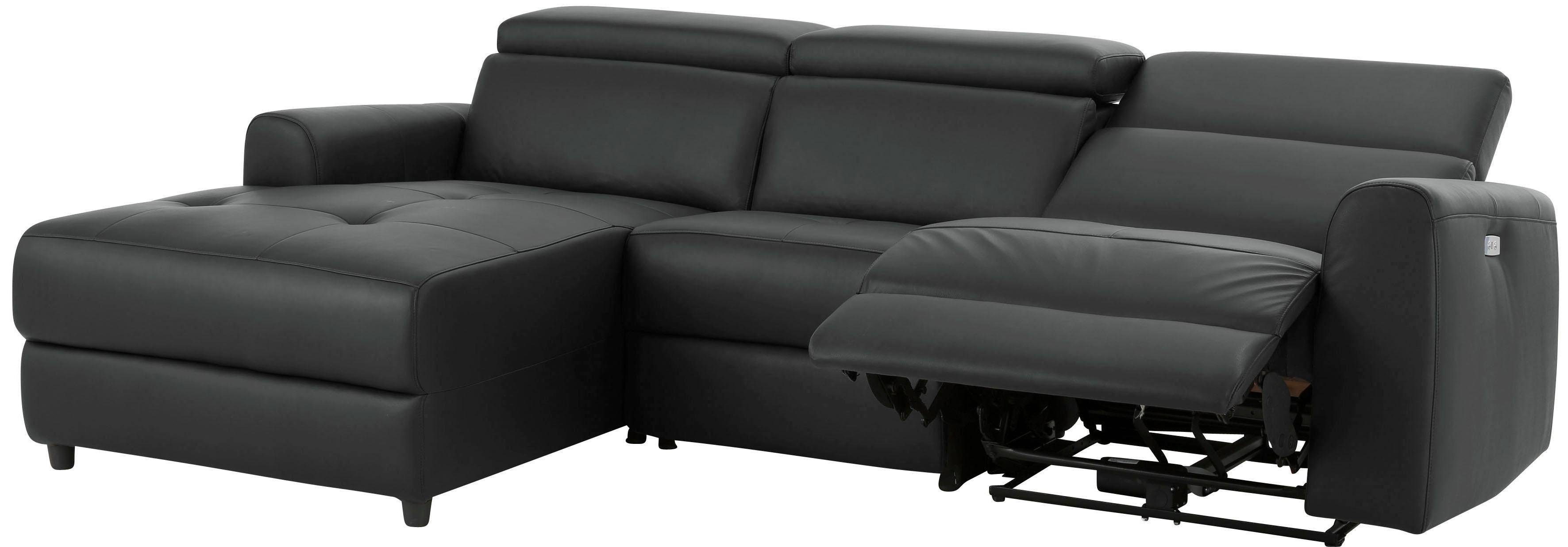 Home affaire Hoekbank Sentrano, L-vorm, 275 cm, man. of electr. relaxfunctie en usb/kopverstelling