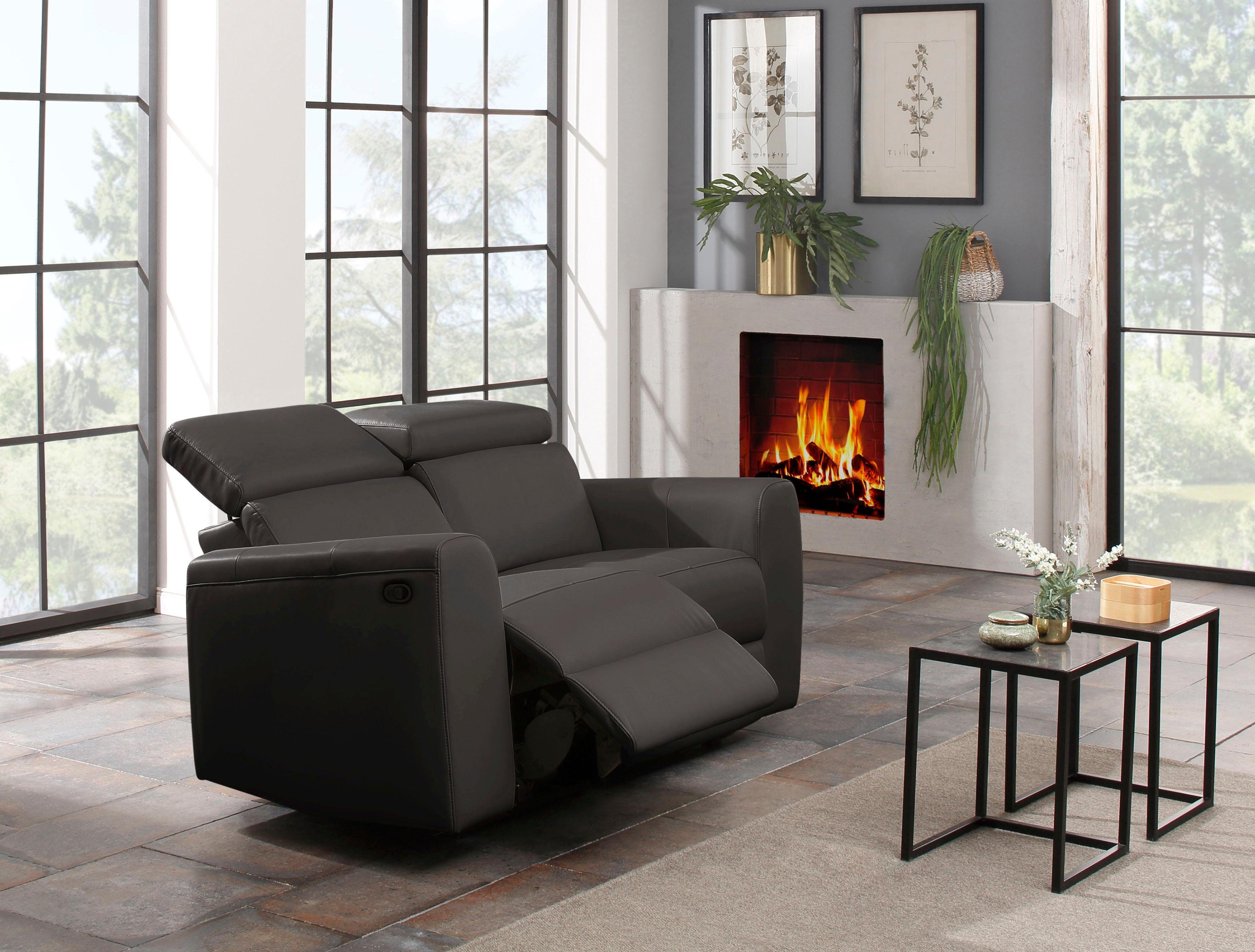Home affaire 2-zitsbank Sentrano 152 cm, man. of electr. relaxfunctie en usb/kopverstelling