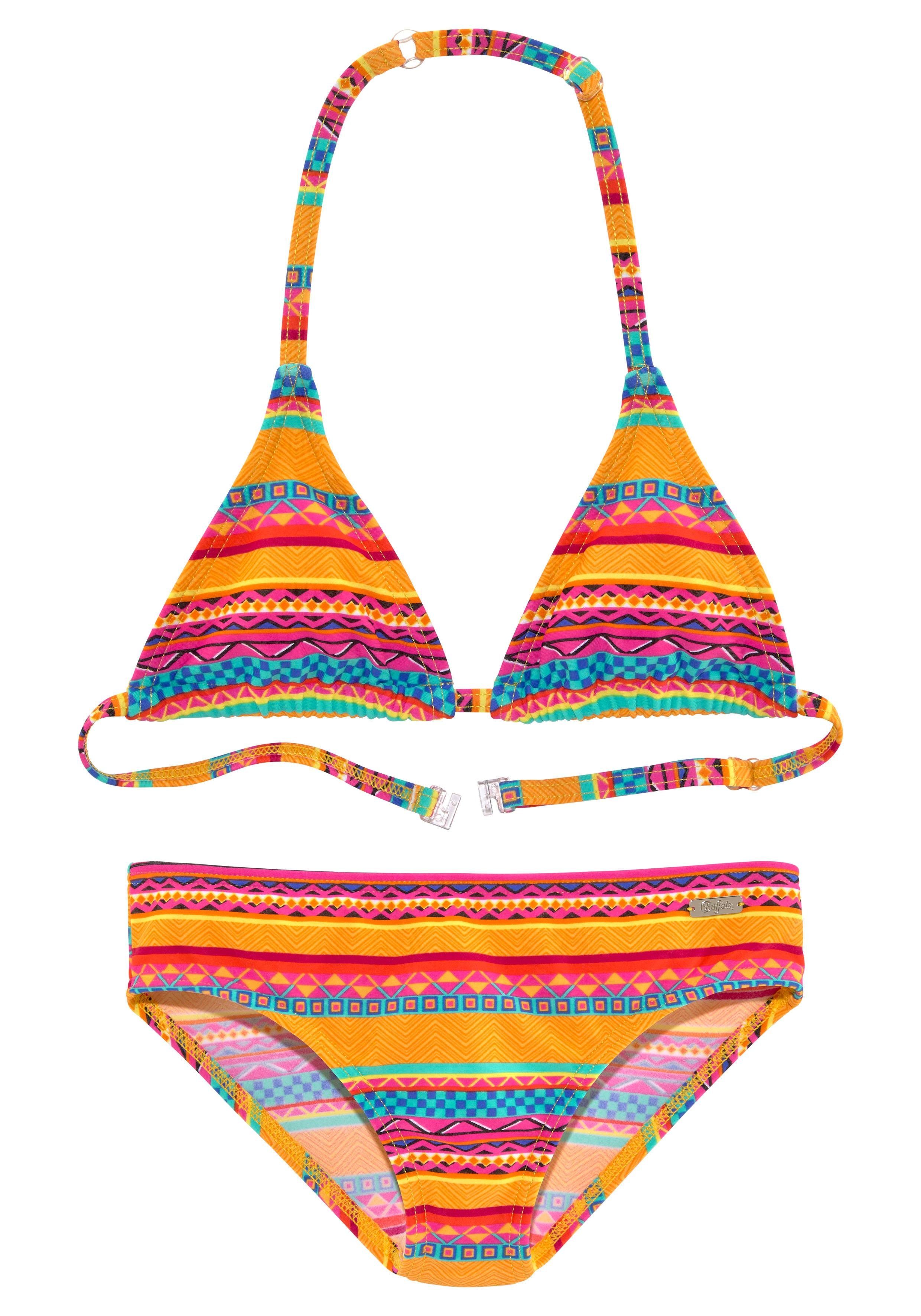 Buffalo Triangelbikini Lux Kids met abstracte print meisjes bikini's maat 170/176 geel