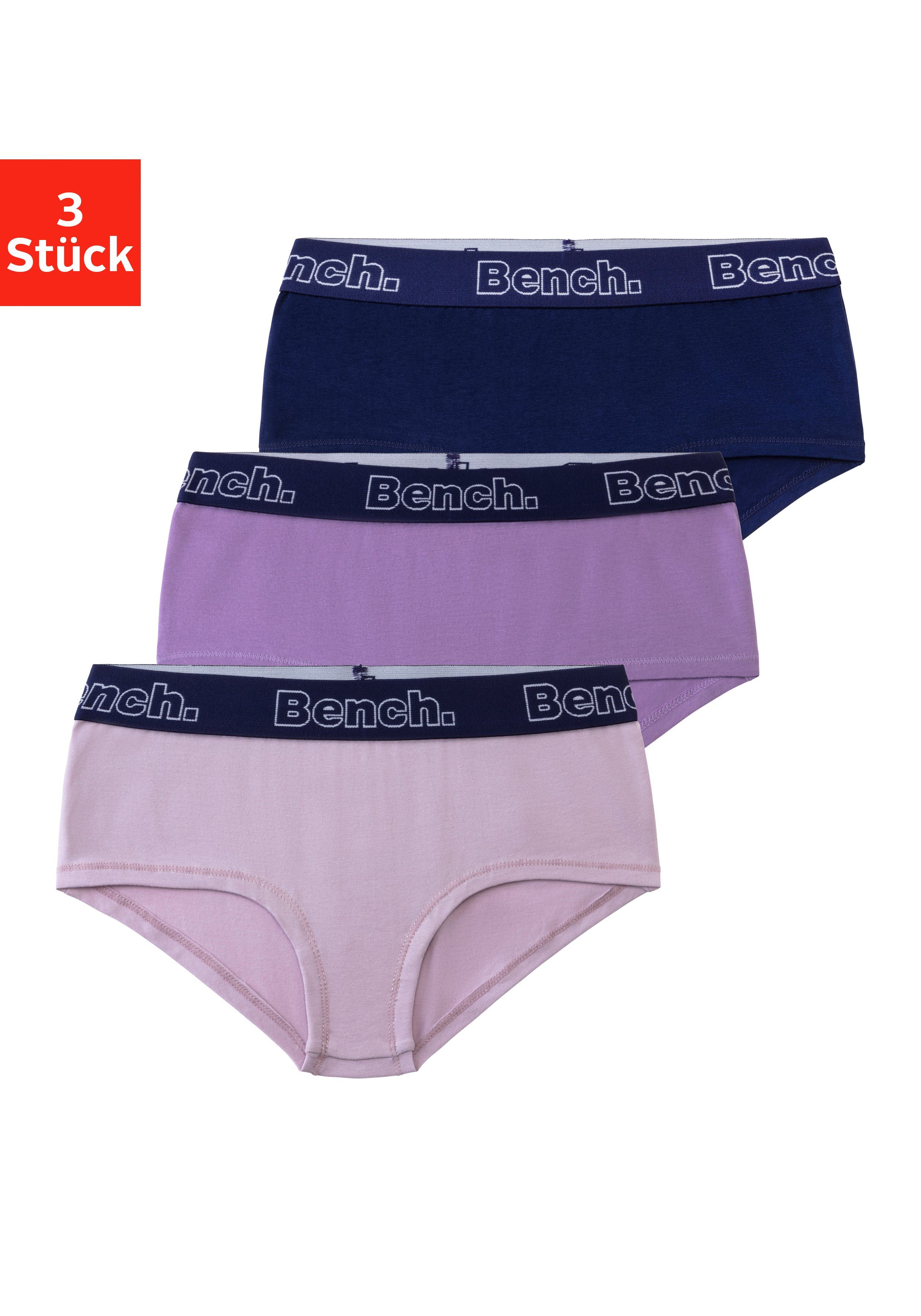 Bench. Hipster met contrastkleurig weefband (set, 3 stuks) meisjes onderbroeken maat 158/164 paars