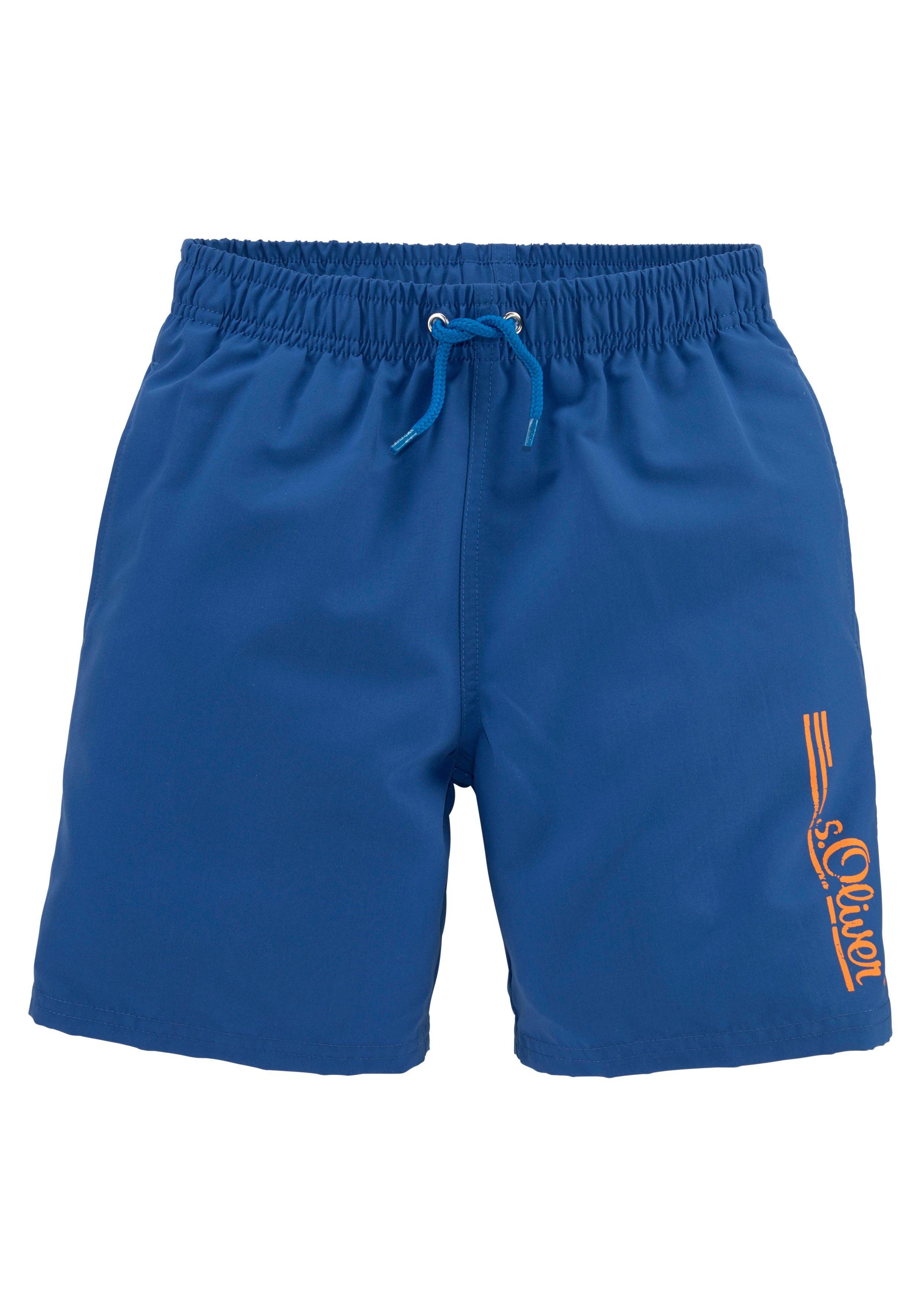s.Oliver RED LABEL Beachwear Zwemshort Philip Kids in eenvoudig design jongens badmode maat 170/176 blauw