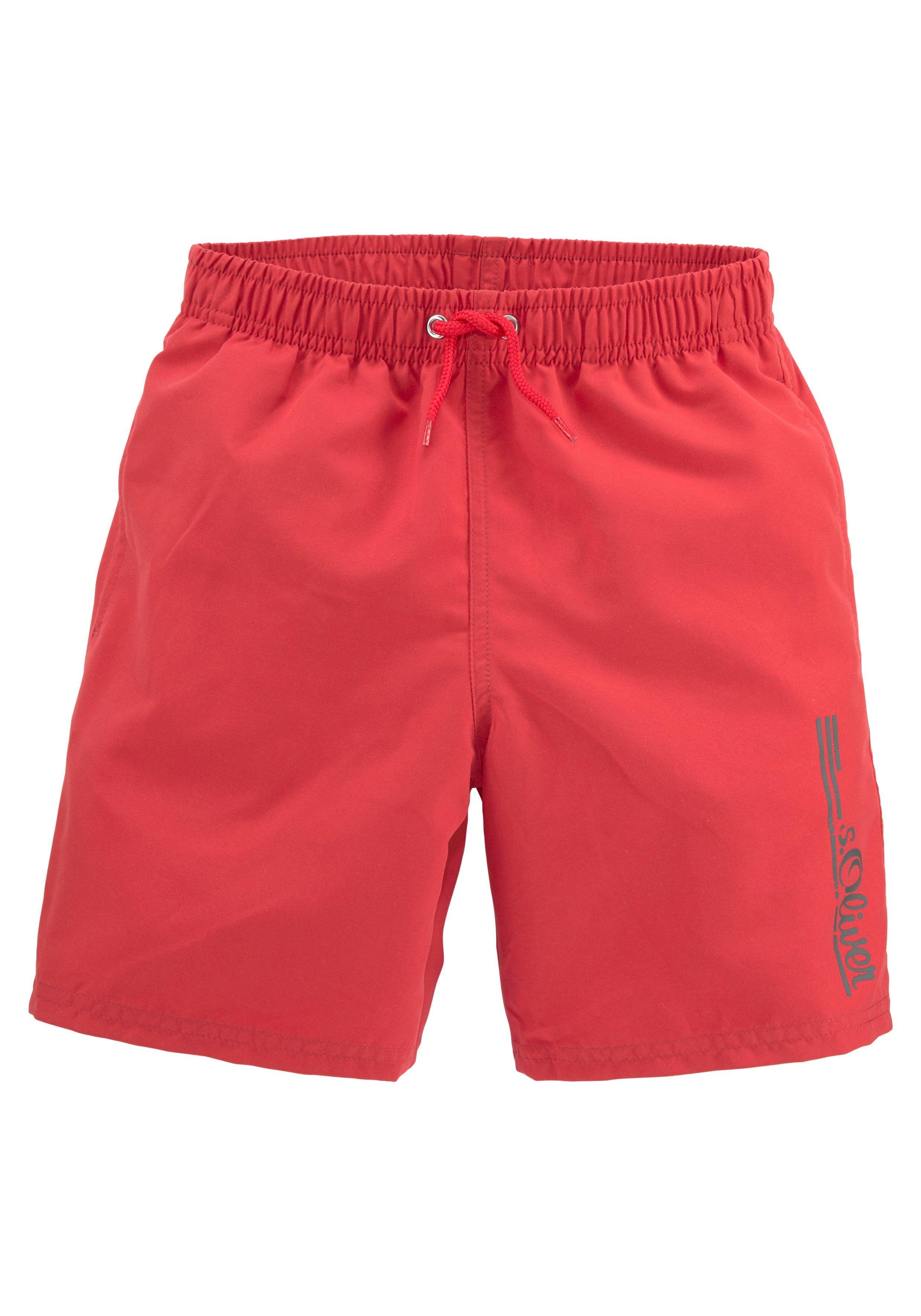 s.Oliver RED LABEL Beachwear Zwemshort Philip Kids in eenvoudig design jongens badmode maat 170/176 rood