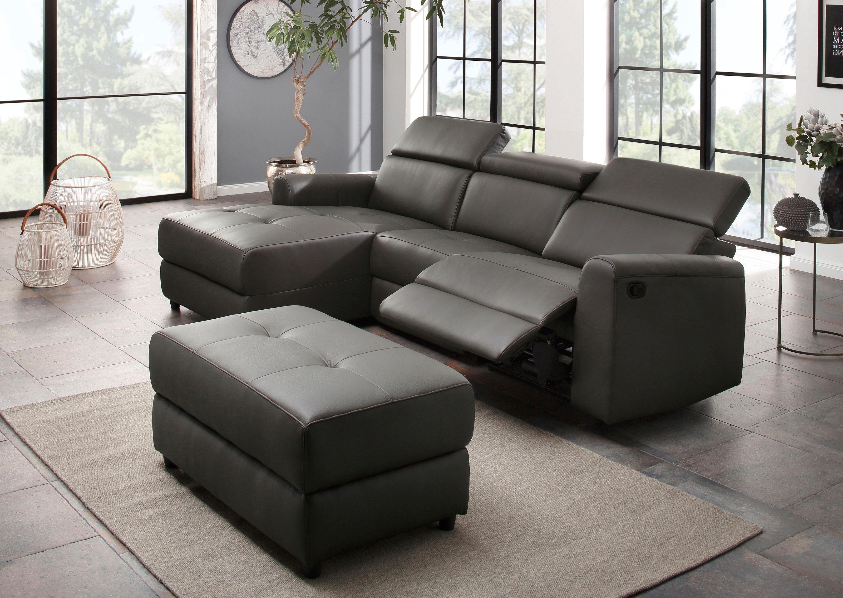Home affaire Hoekbank Sentrano, L-vorm, 275 cm, man. of electr. relaxfunctie en usb/kopverstelling
