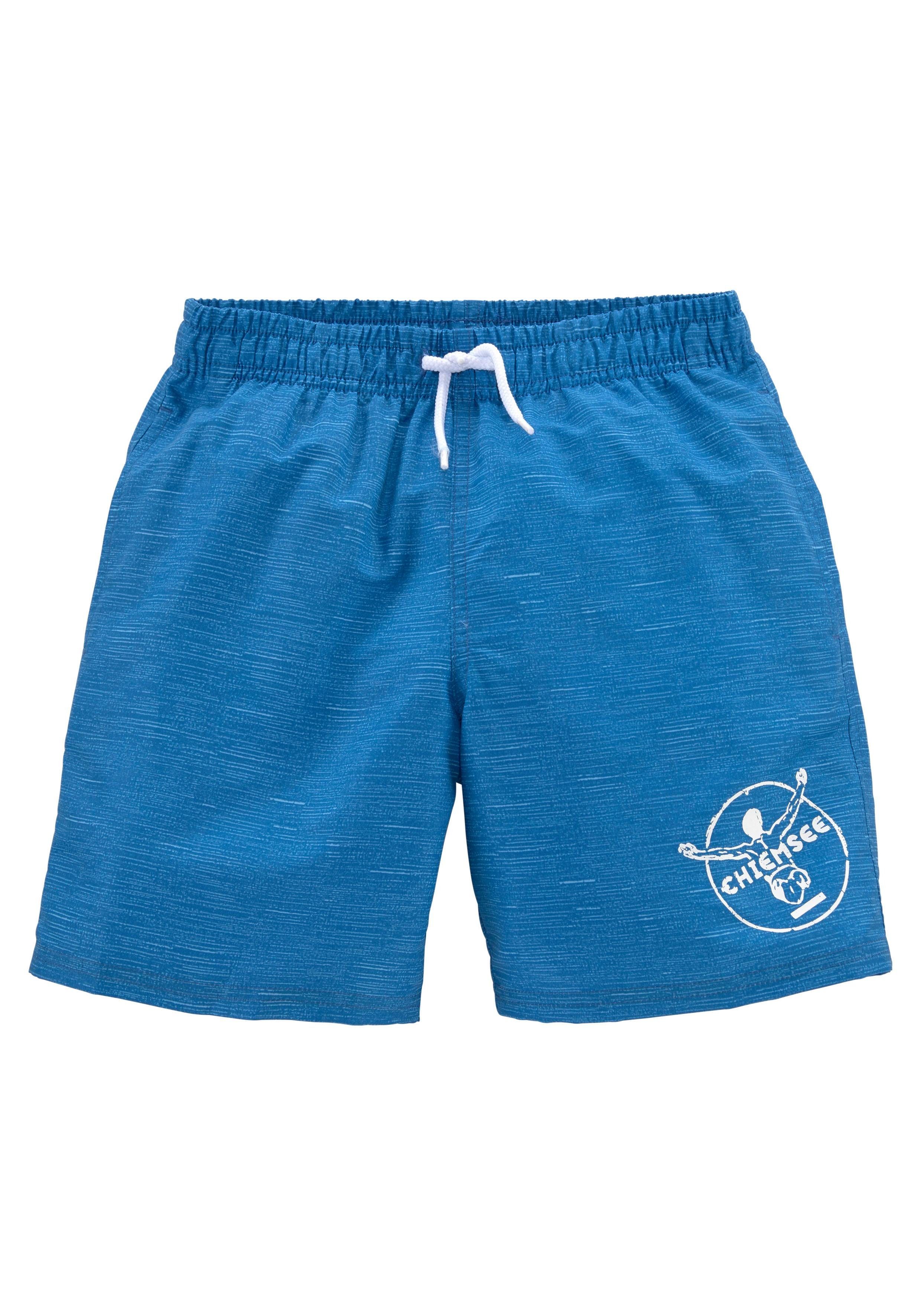 Chiemsee Zwemshort Melange Kids met logoprint jongens badmode maat 170/176 blauw