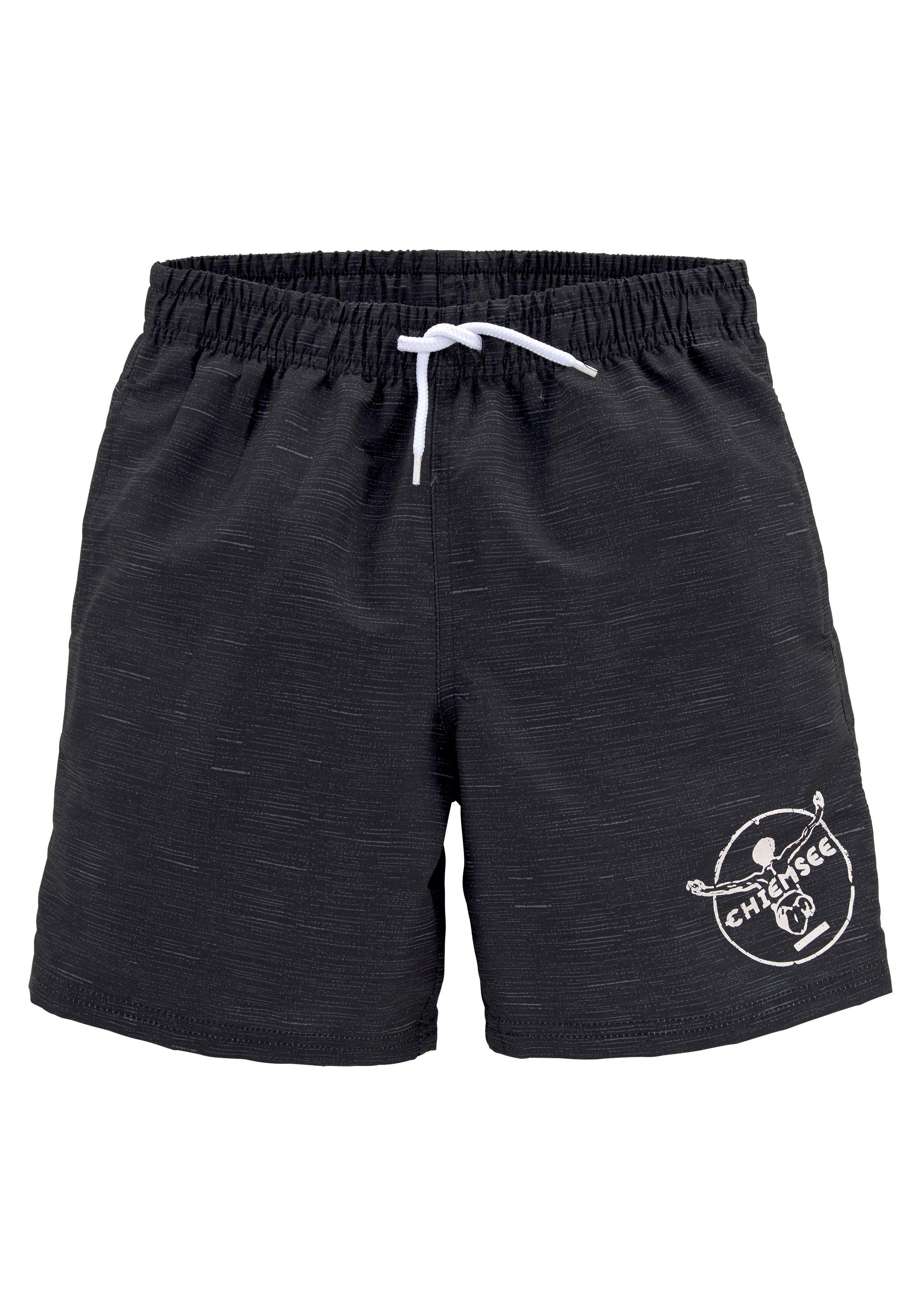 Chiemsee Zwemshort Melange Kids met logoprint jongens badmode maat 122/128 zwart