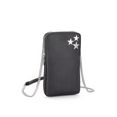 lascana schoudertas mini-bag, tasje voor de mobiele telefoon, kan omgehangen worden, met ster-stempeldruk zwart