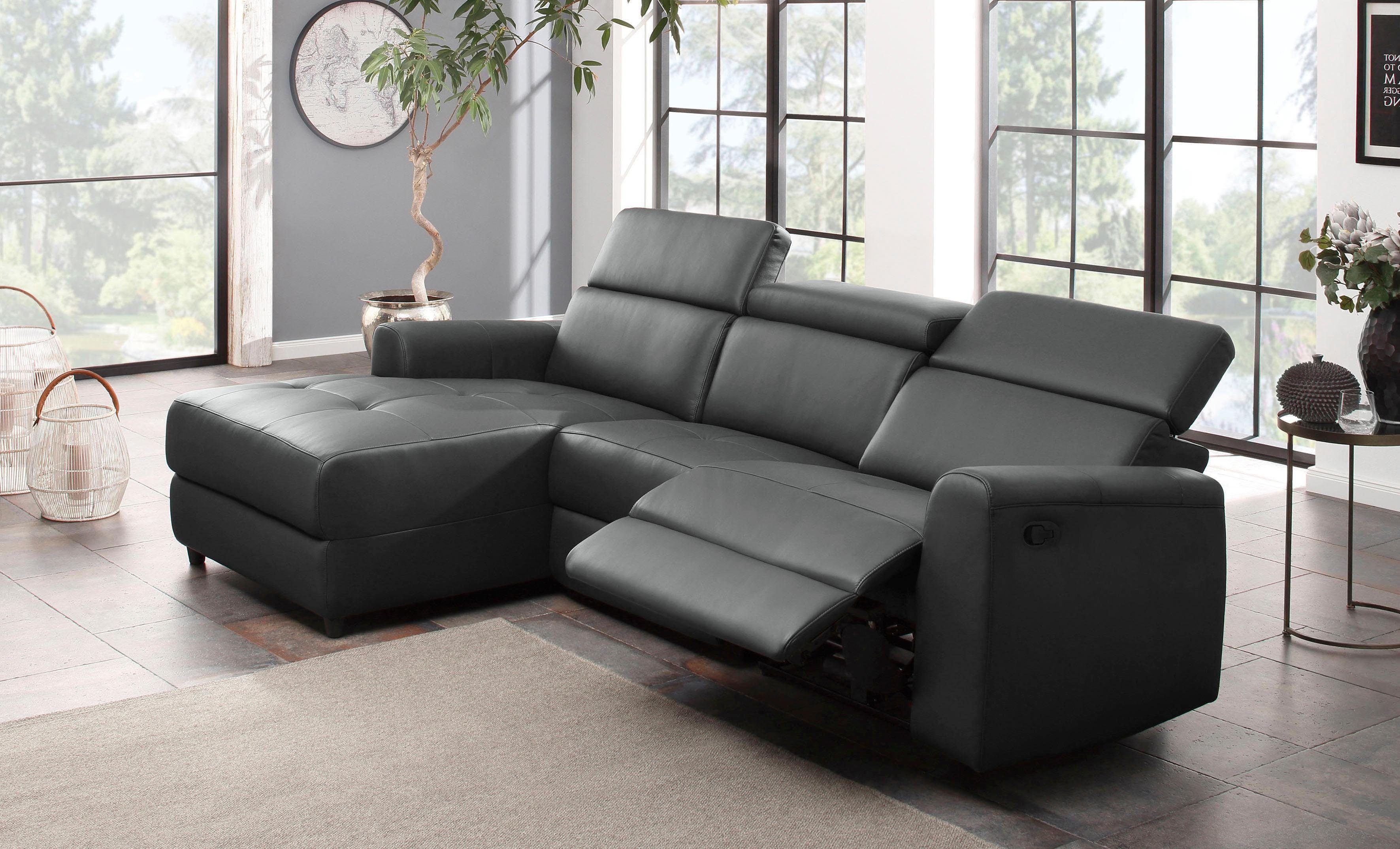 Home affaire Hoekbank Sentrano, L-vorm, 275 cm, man. of electr. relaxfunctie en usb/kopverstelling