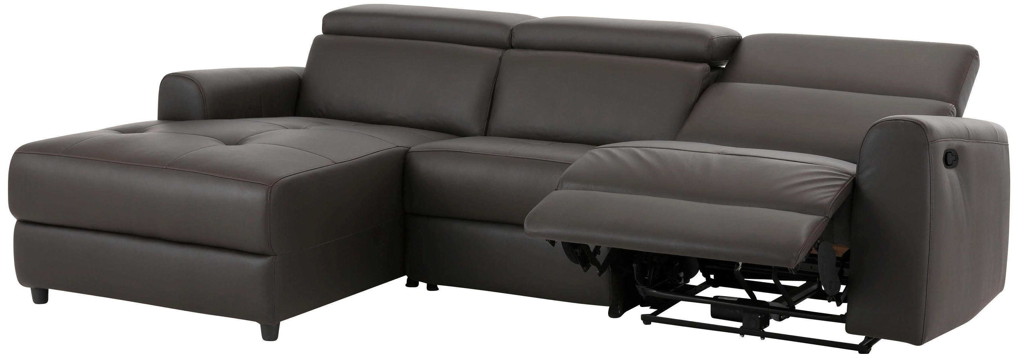 Home affaire Hoekbank Sentrano, L-vorm, 275 cm, man. of electr. relaxfunctie en usb/kopverstelling