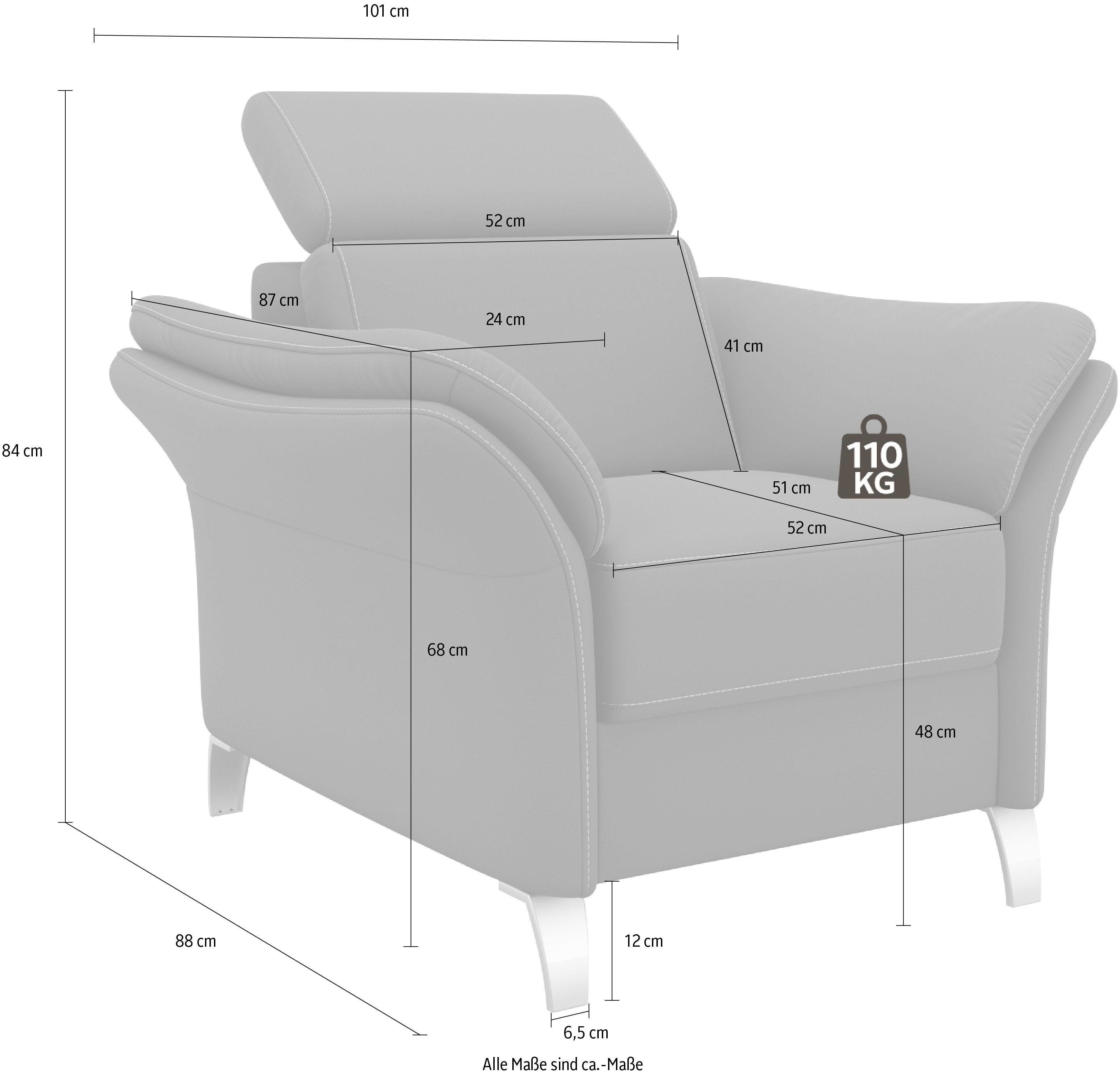 sit&more Fauteuil Vincenzo inclusief verstelbaar hoofdeind