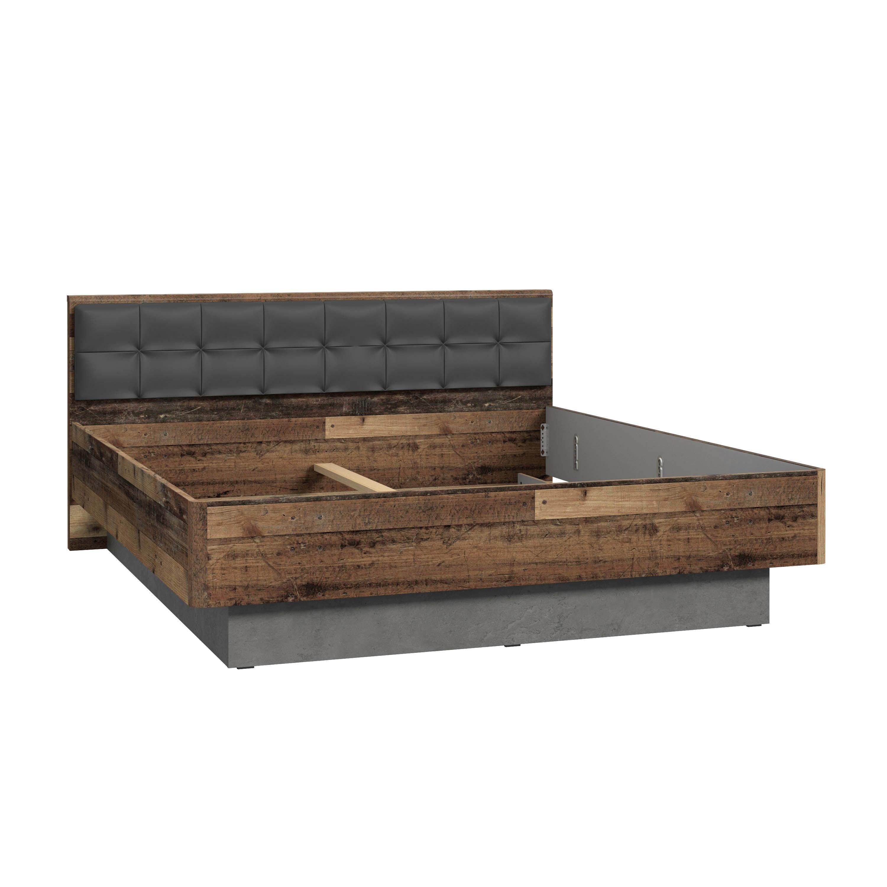 FORTE Futonbed Clif, Bedopstelling, Old – Hout Vintage, Betonnen Uiterlijk Donkergrijs