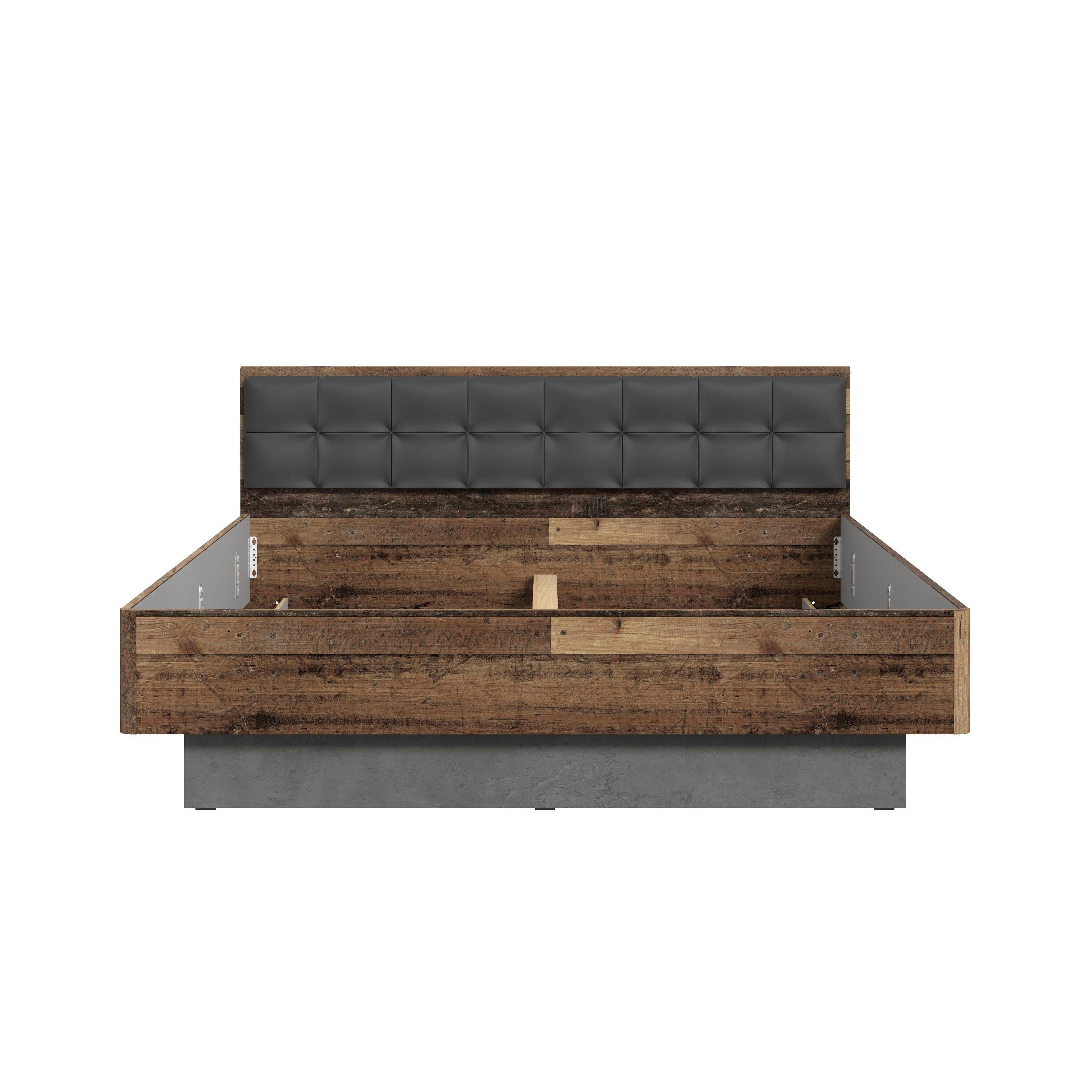 FORTE Futonbed Clif, Bedopstelling, Old – Hout Vintage, Betonnen Uiterlijk Donkergrijs