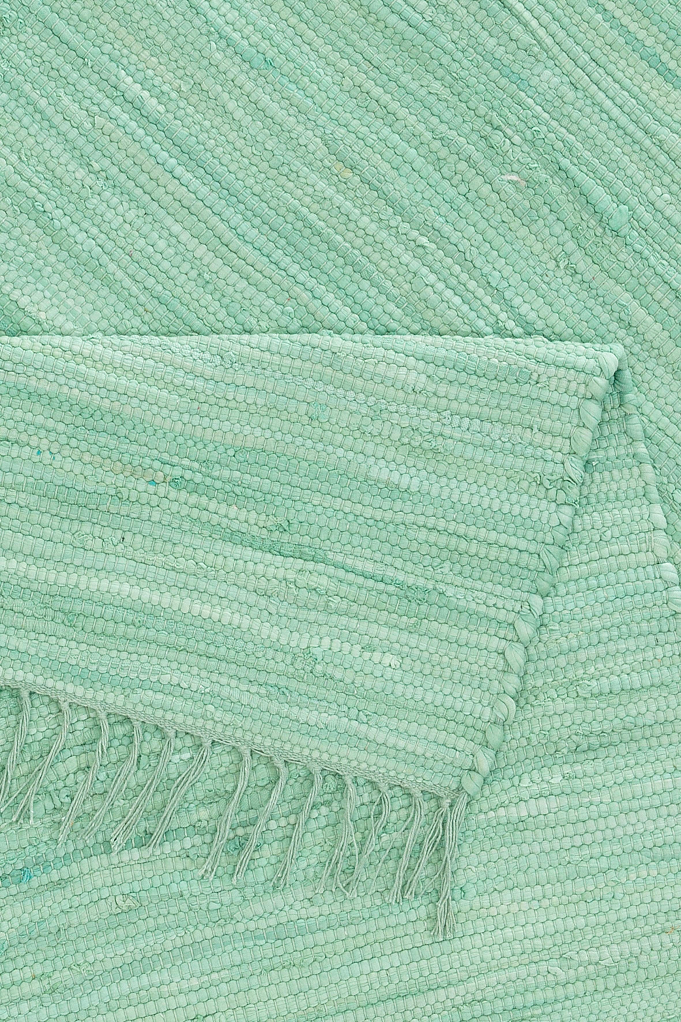 my home Vloerkleed Ares Effen kleuren, handgeweven, met franjes, puur katoen, wasbaar, loper