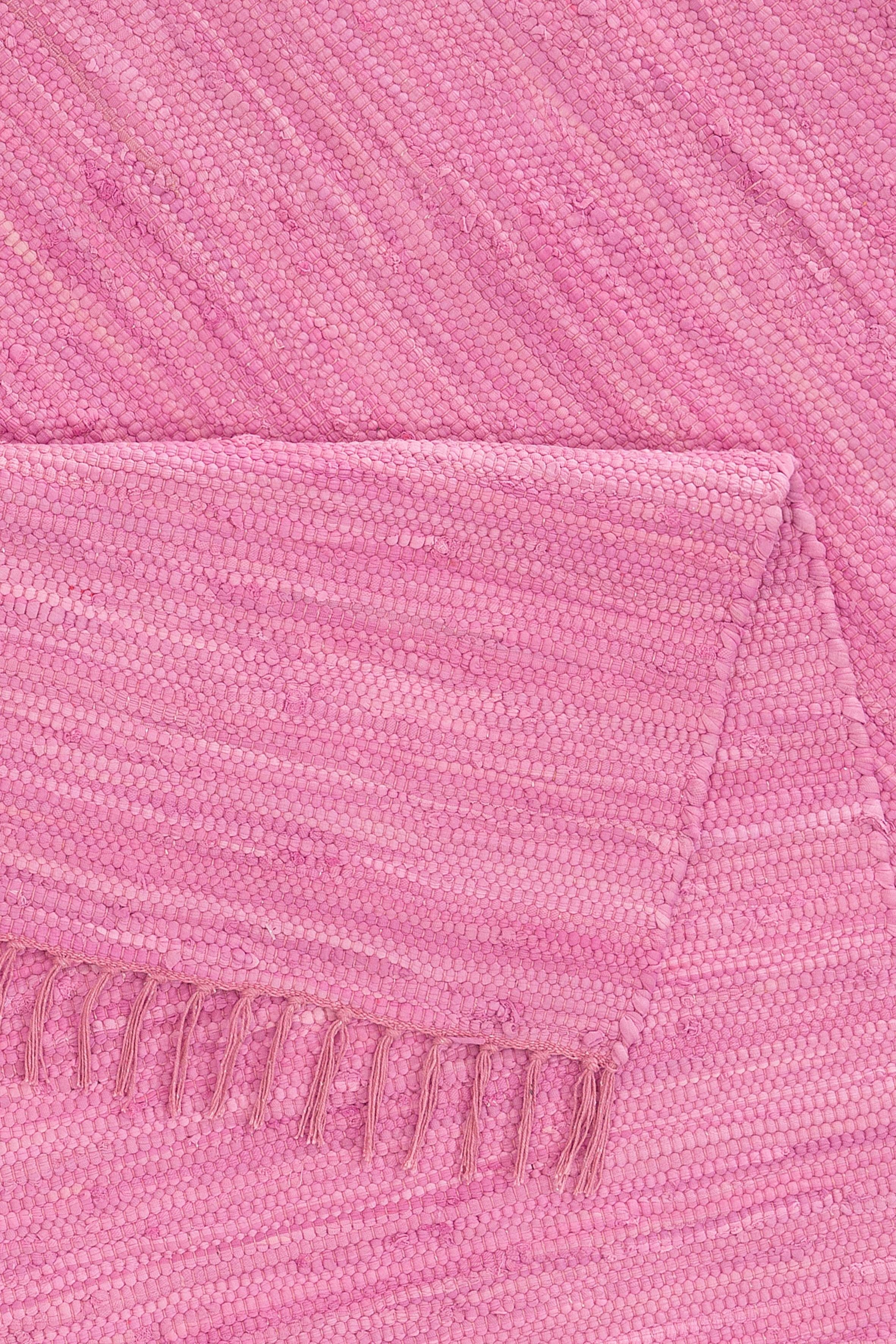 my home Vloerkleed Ares Uni kleuren, handgeweven, met franjes, puur katoen, wasbaar