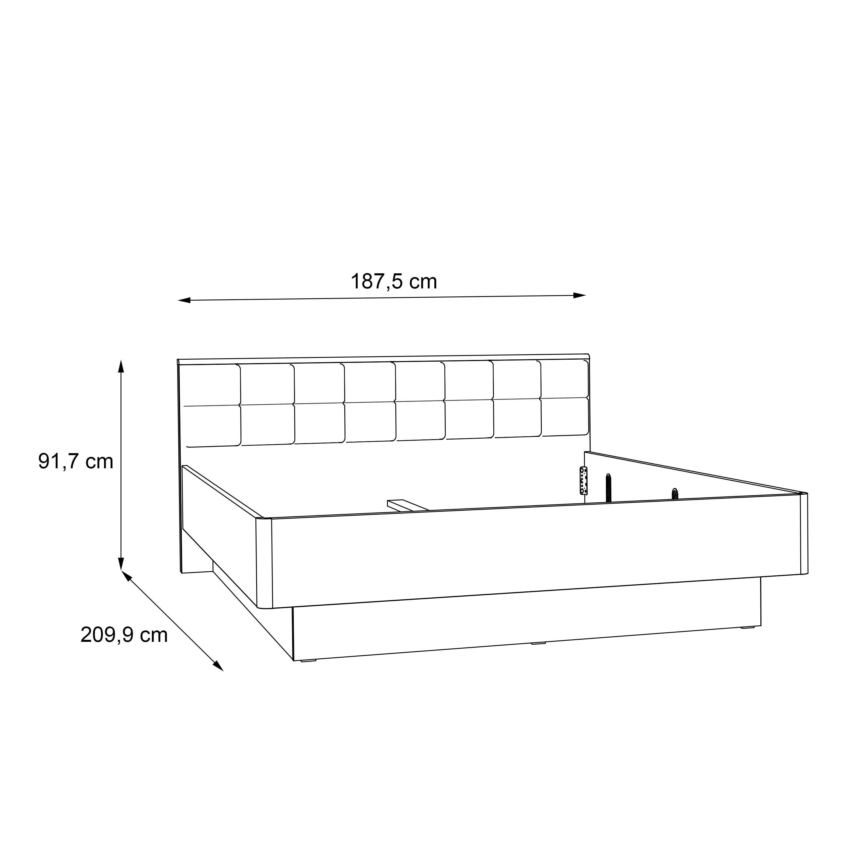 FORTE Futonbed Clif, Bedopstelling, Old – Hout Vintage, Betonnen Uiterlijk Donkergrijs