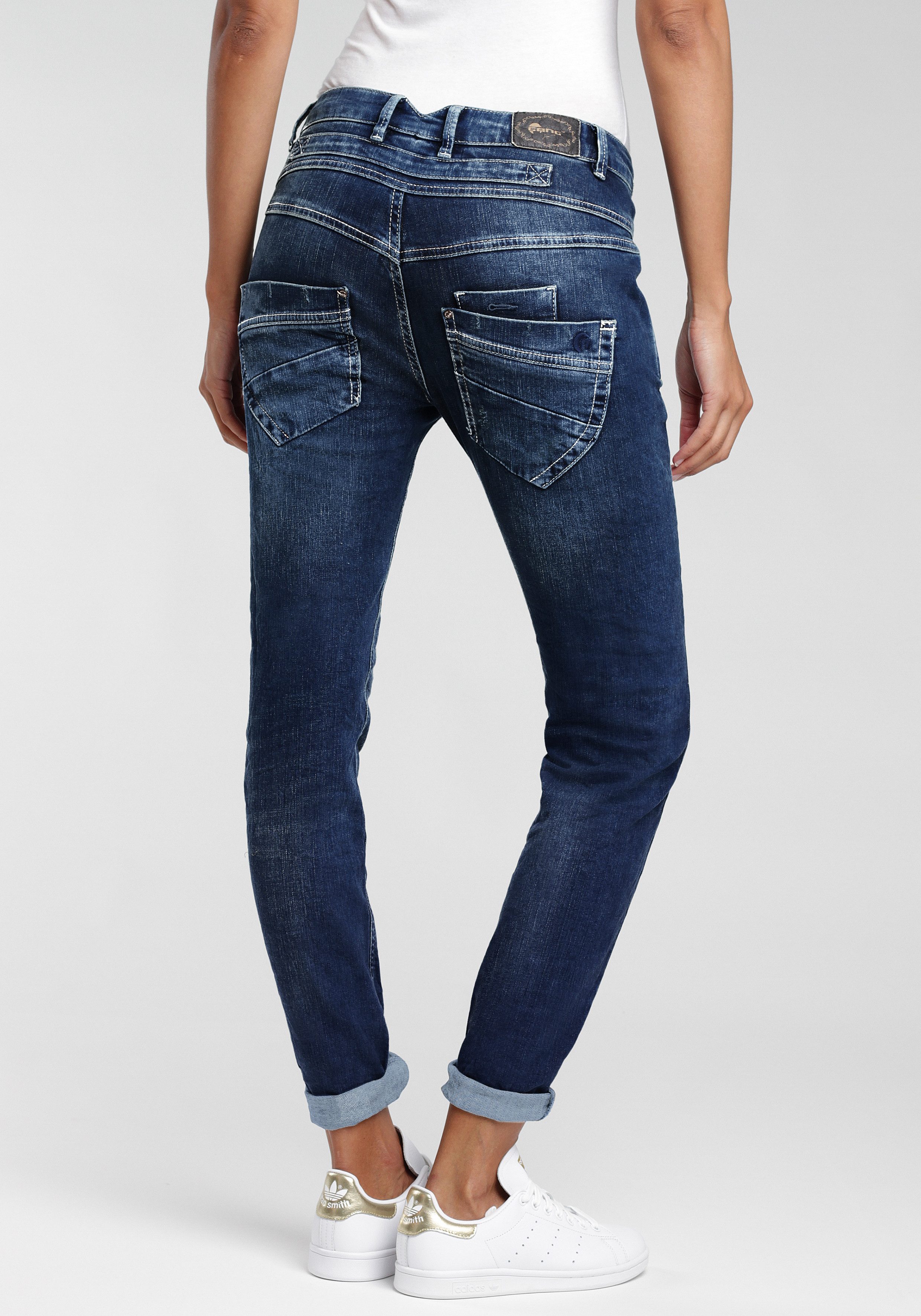 GANG Slim fit jeans 94Marge met bijzondere 4-knoopssluiting