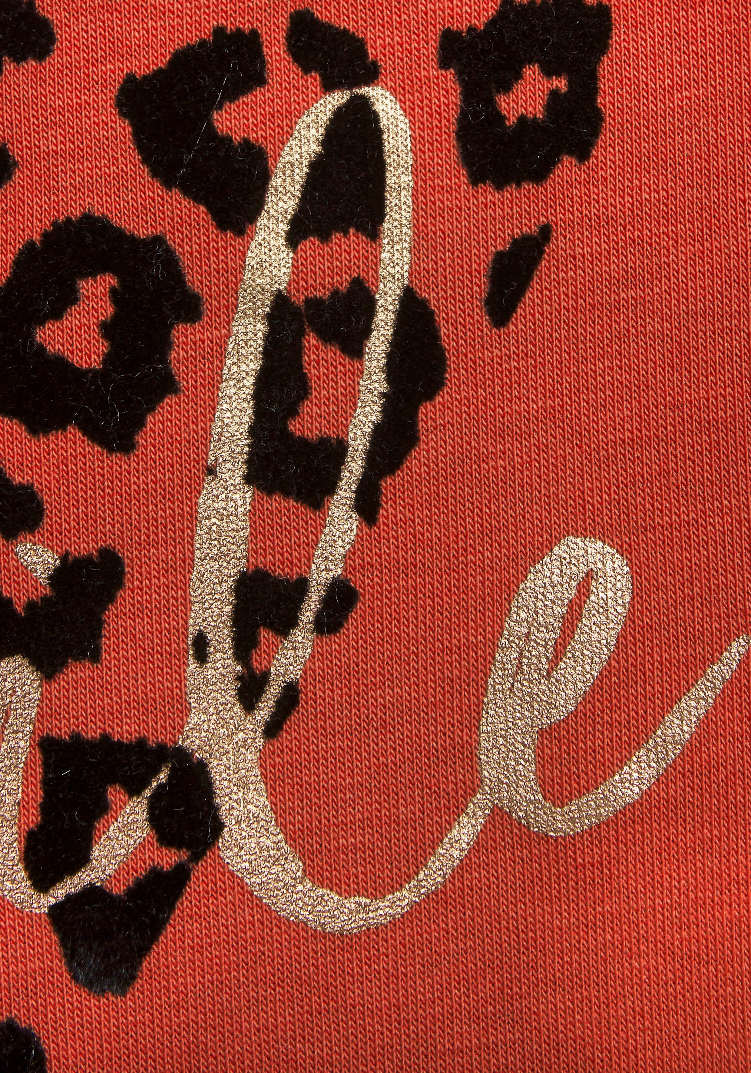 Lascana Sweatshirt Lounge shirt met hart-leo-print loungewear
