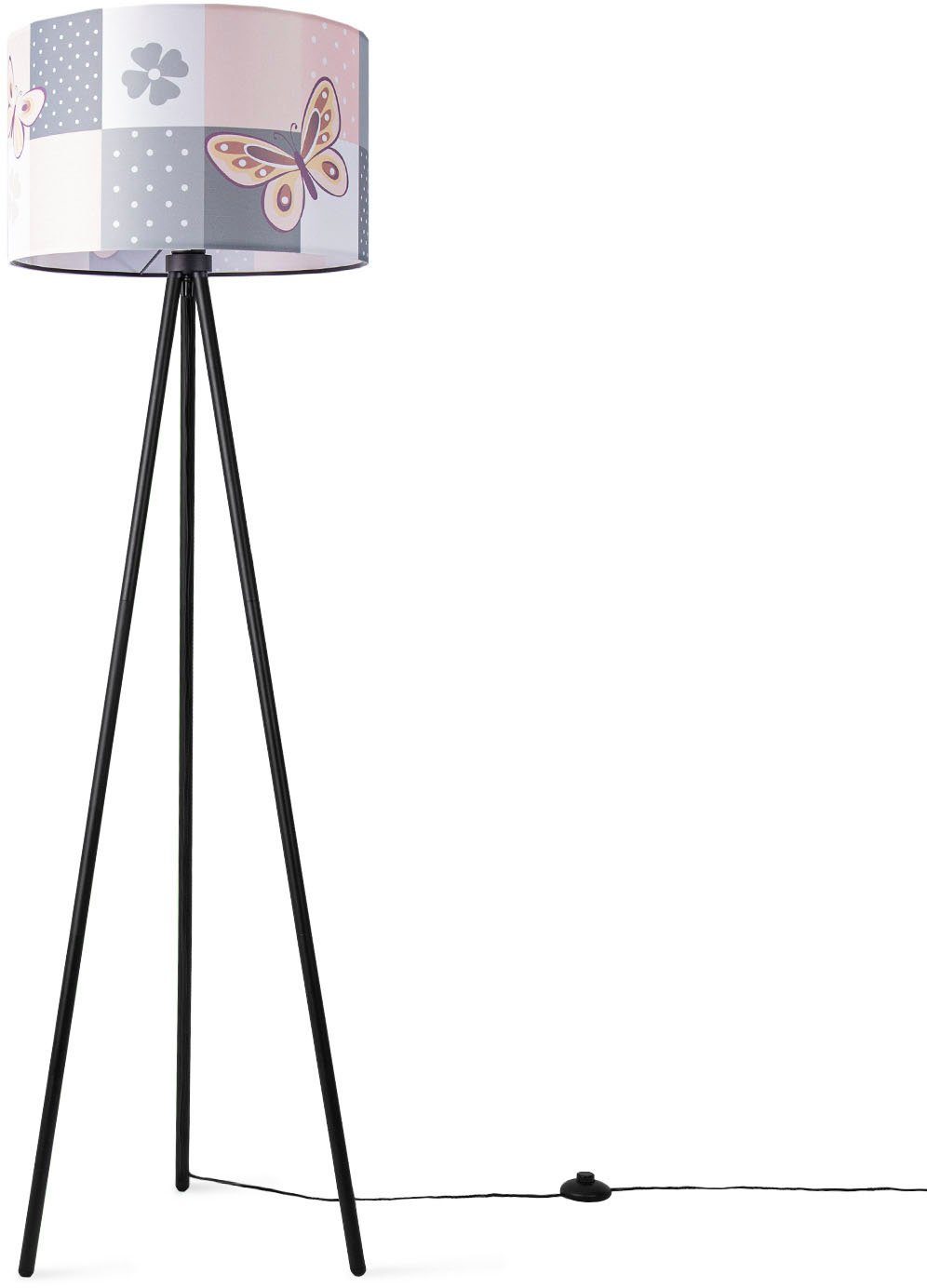 Paco Home Staande lamp Trina Cosmo Lamp kinderkamer kindlamp babykamer E27 vlinder bloemen