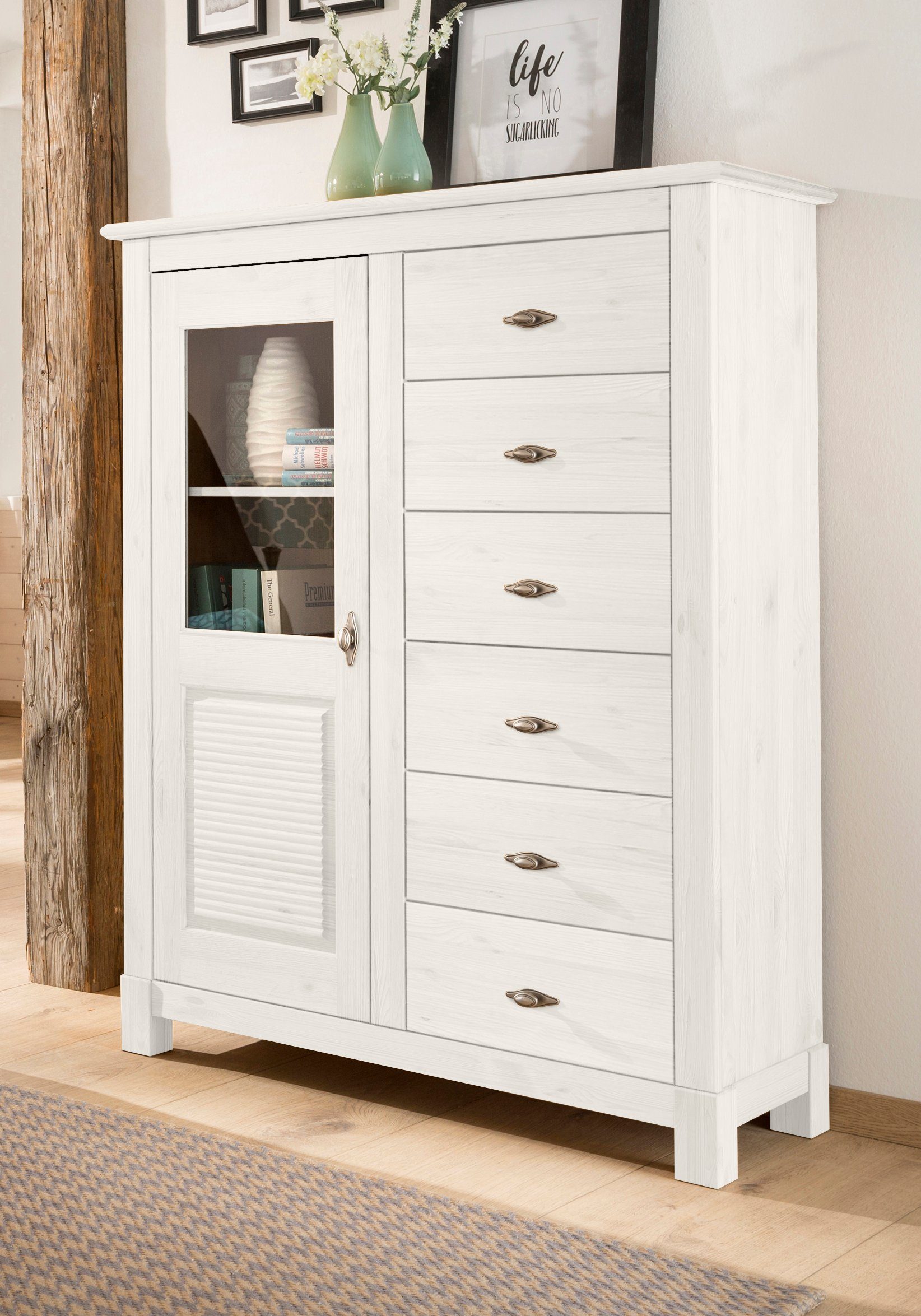 Home affaire Highboard Rauna Vitrine, breedte 103 cm