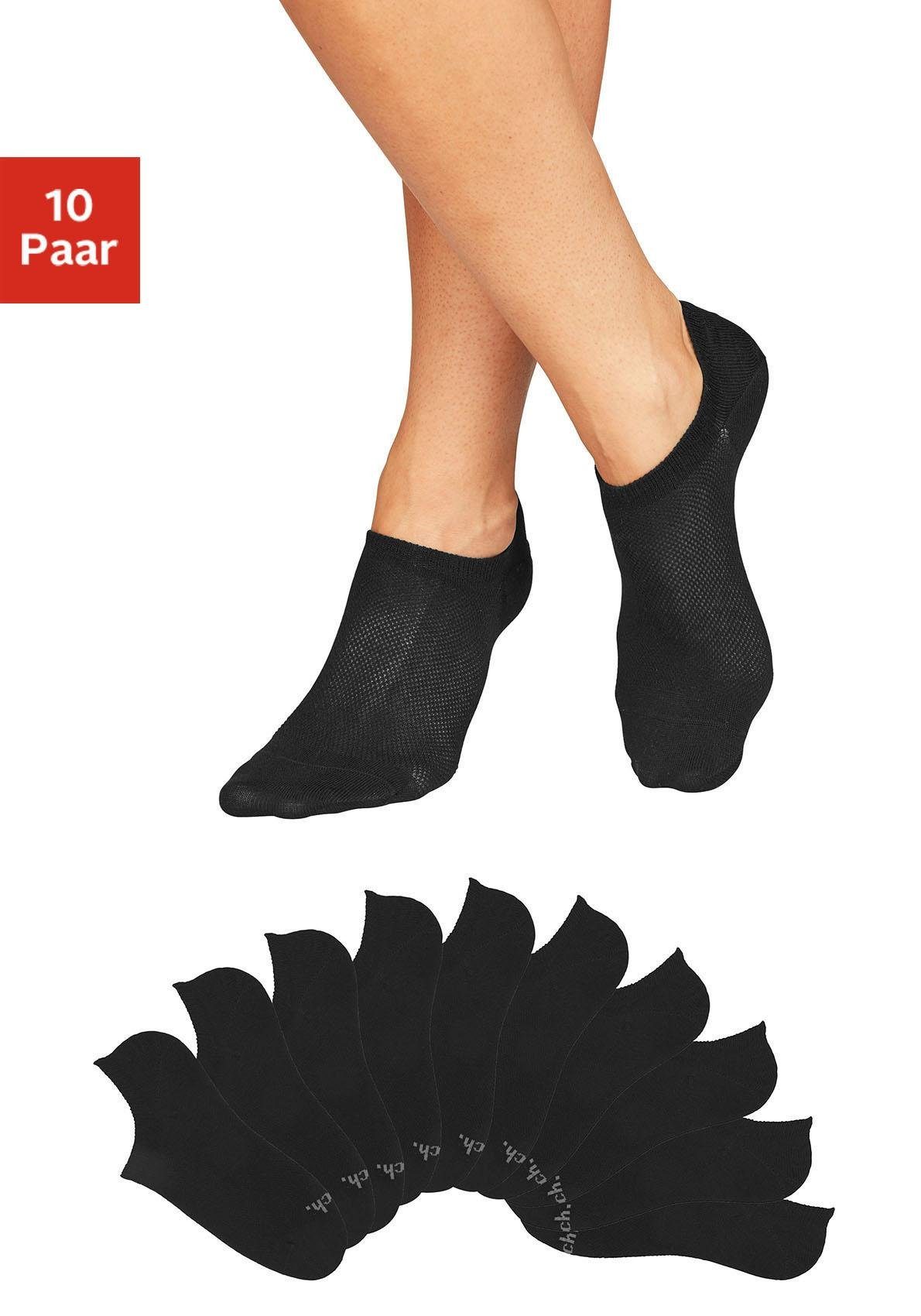 Bench. Sneakersokken met piquéstructuur (set, 10 paar) unisex sokken maat 35-38 zwart