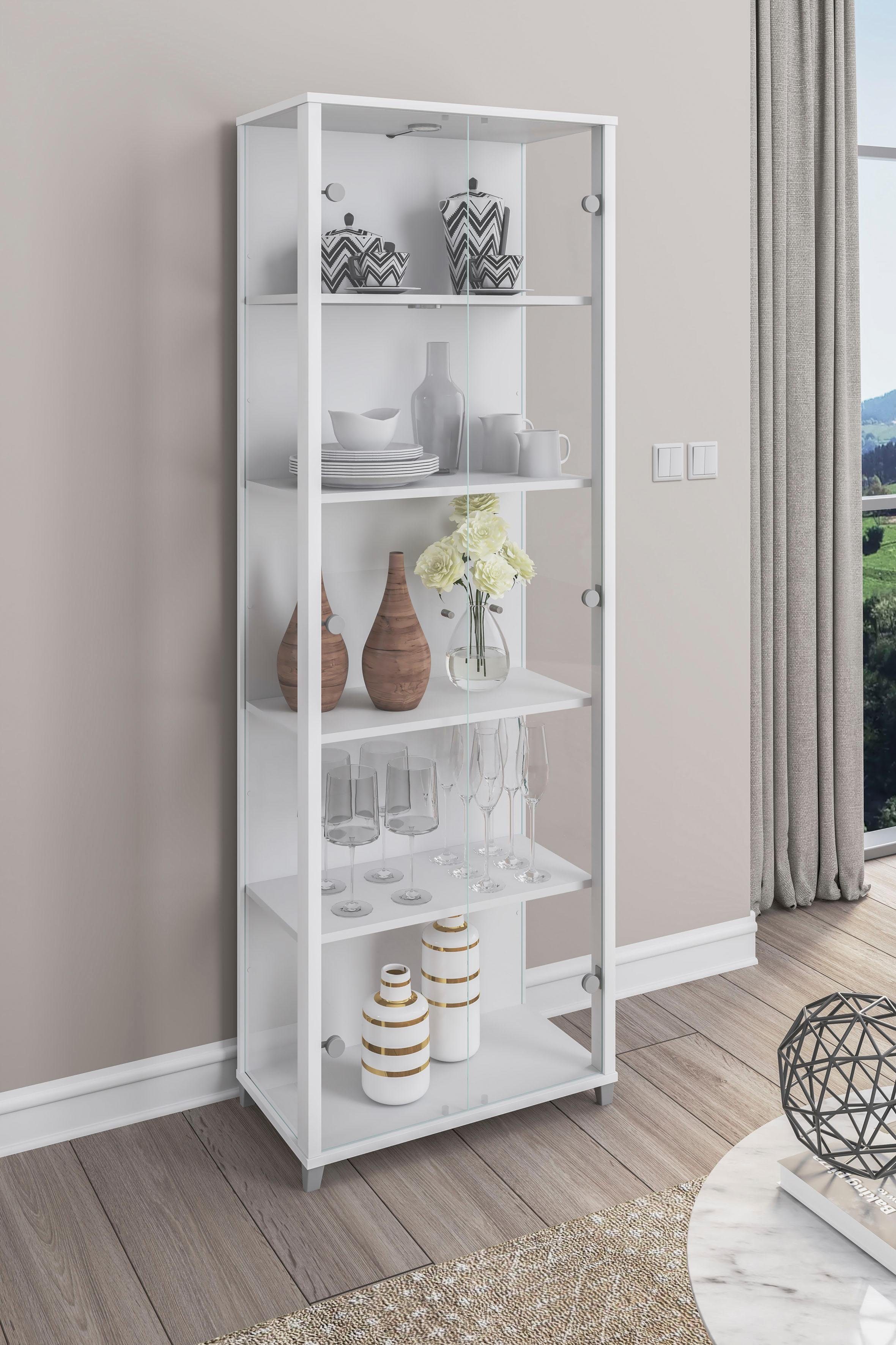 fif möbel Vitrinekast OPTIMA Standvitrine, vitrinekast, glazen vitrine, verzamelvitrine