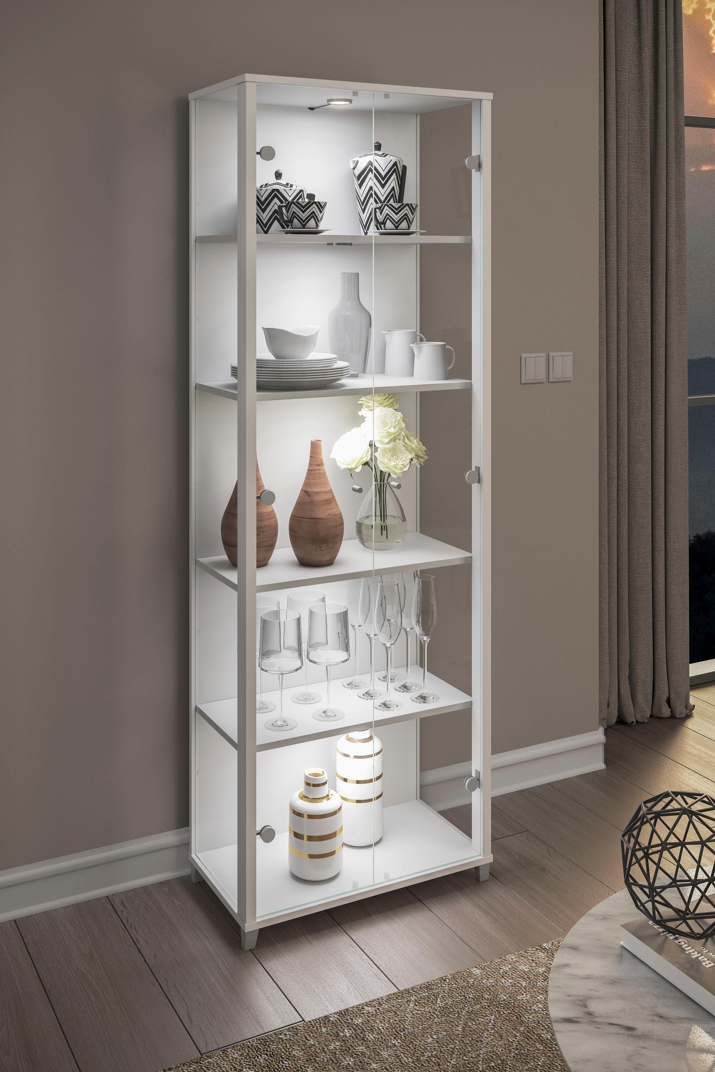 fif möbel Vitrinekast OPTIMA Standvitrine, vitrinekast, glazen vitrine, verzamelvitrine