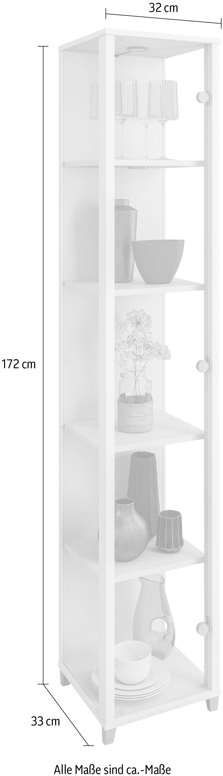 fif möbel Vitrinekast OPTIMA Standvitrine, vitrinekast, glazen vitrine, verzamelvitrine