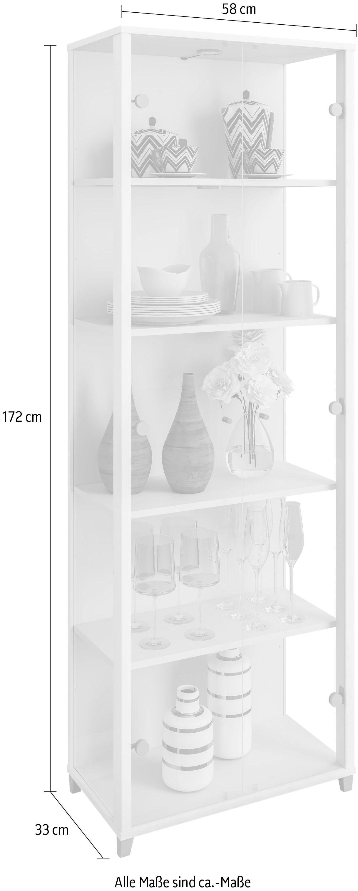fif möbel Vitrinekast OPTIMA Standvitrine, vitrinekast, glazen vitrine, verzamelvitrine