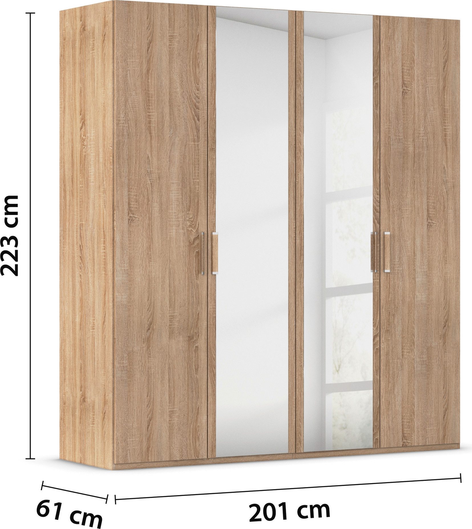 rauch Draaideurkast Kledingkast Kast Garderobe Slaapkamerkast EVELYN in elegante stijl, veel opbergruimte 3 breedtes en 2 hoogtes made in germany