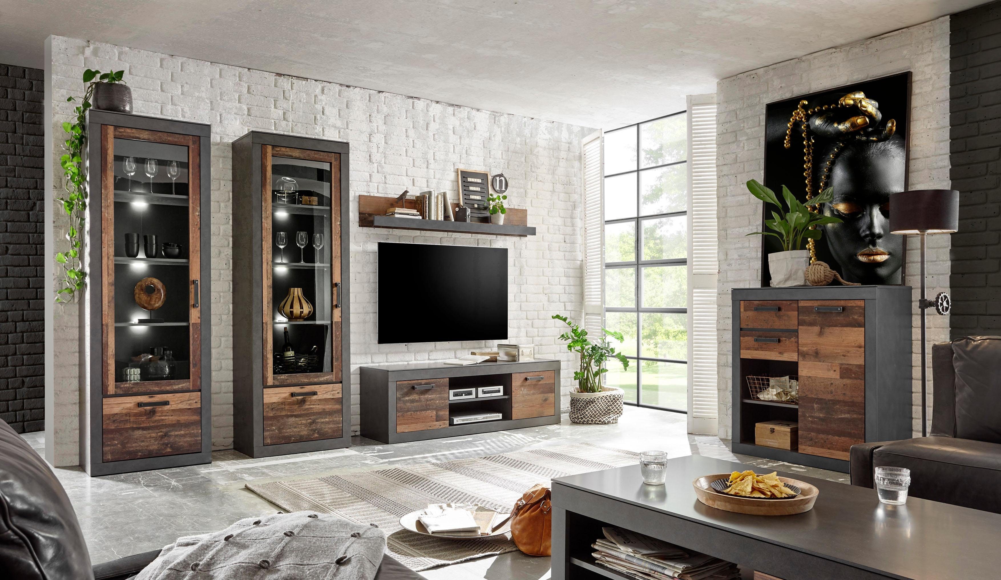 Home affaire Wandmeubel Brooklyn in een decoratieve frame-look (4-delig)
