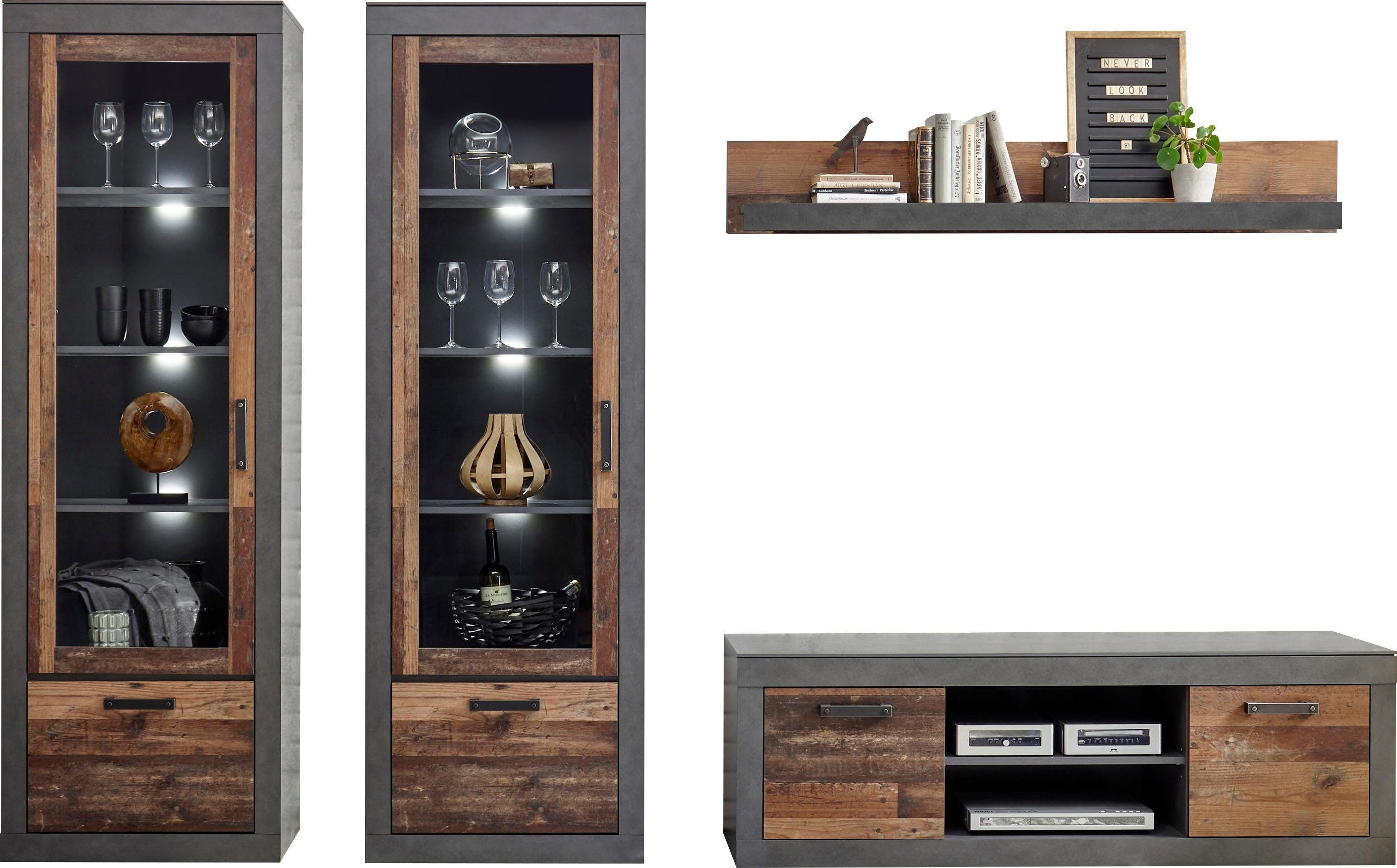 Home affaire Wandmeubel Brooklyn in een decoratieve frame-look (4-delig)