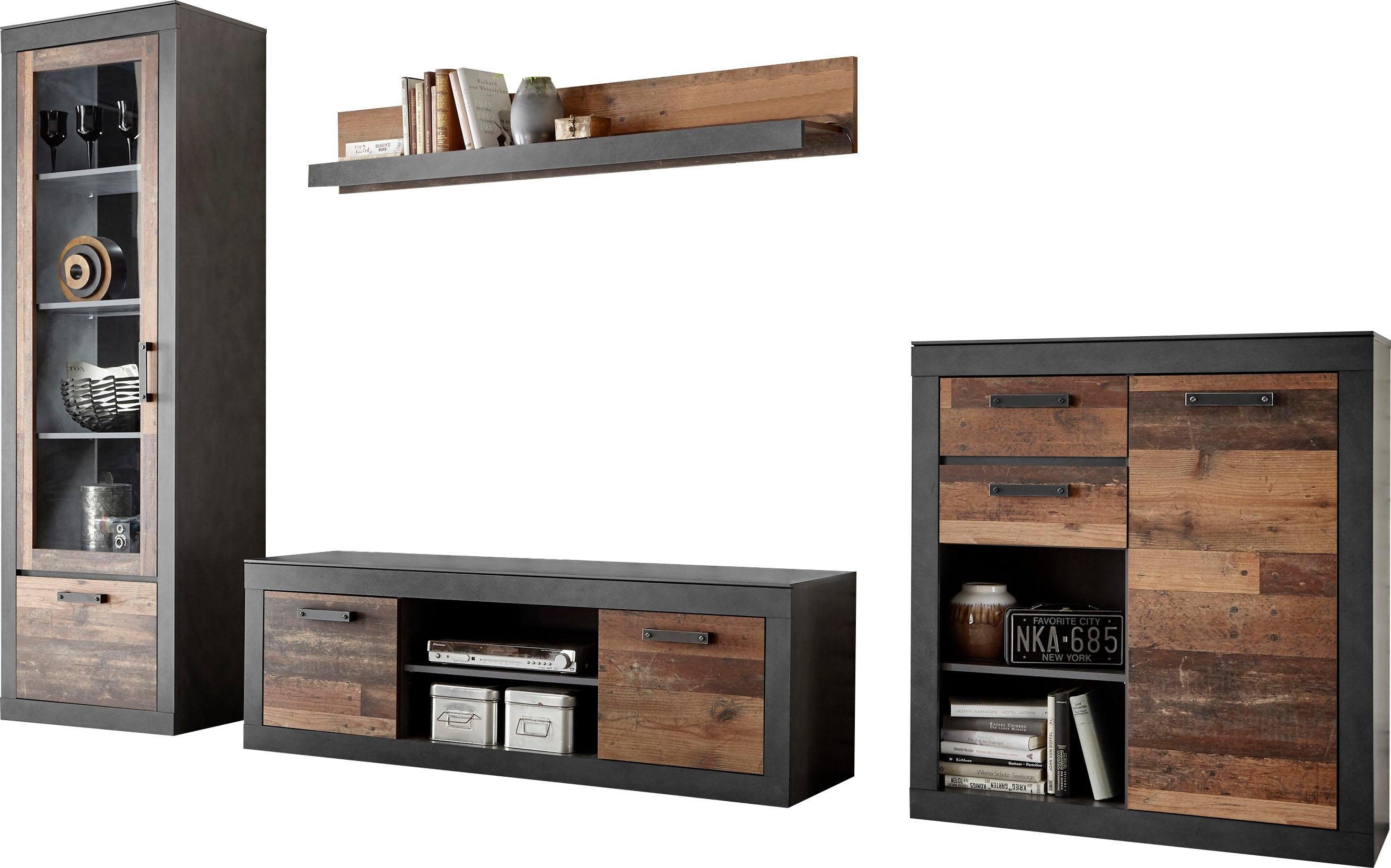Home affaire Wandmeubel Brooklyn in een decoratieve frame-look (4-delig)