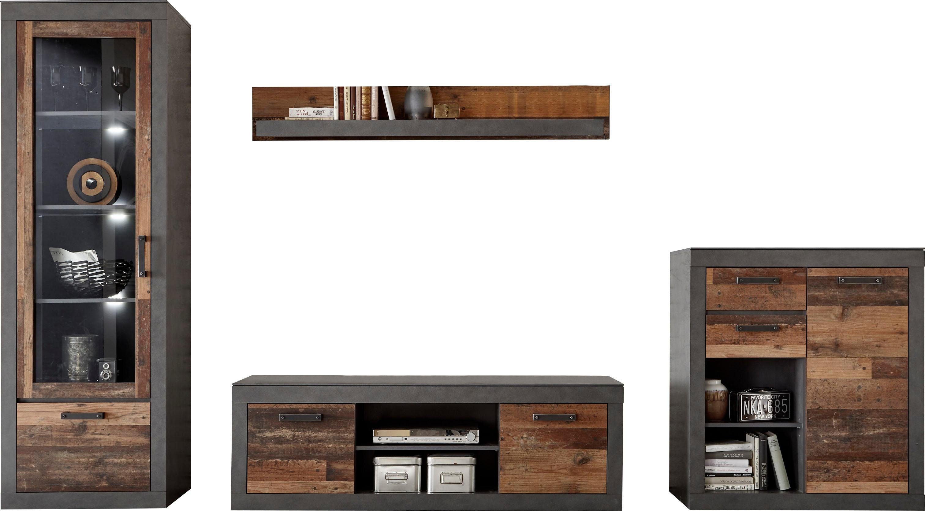 Home affaire Wandmeubel Brooklyn in een decoratieve frame-look (4-delig)