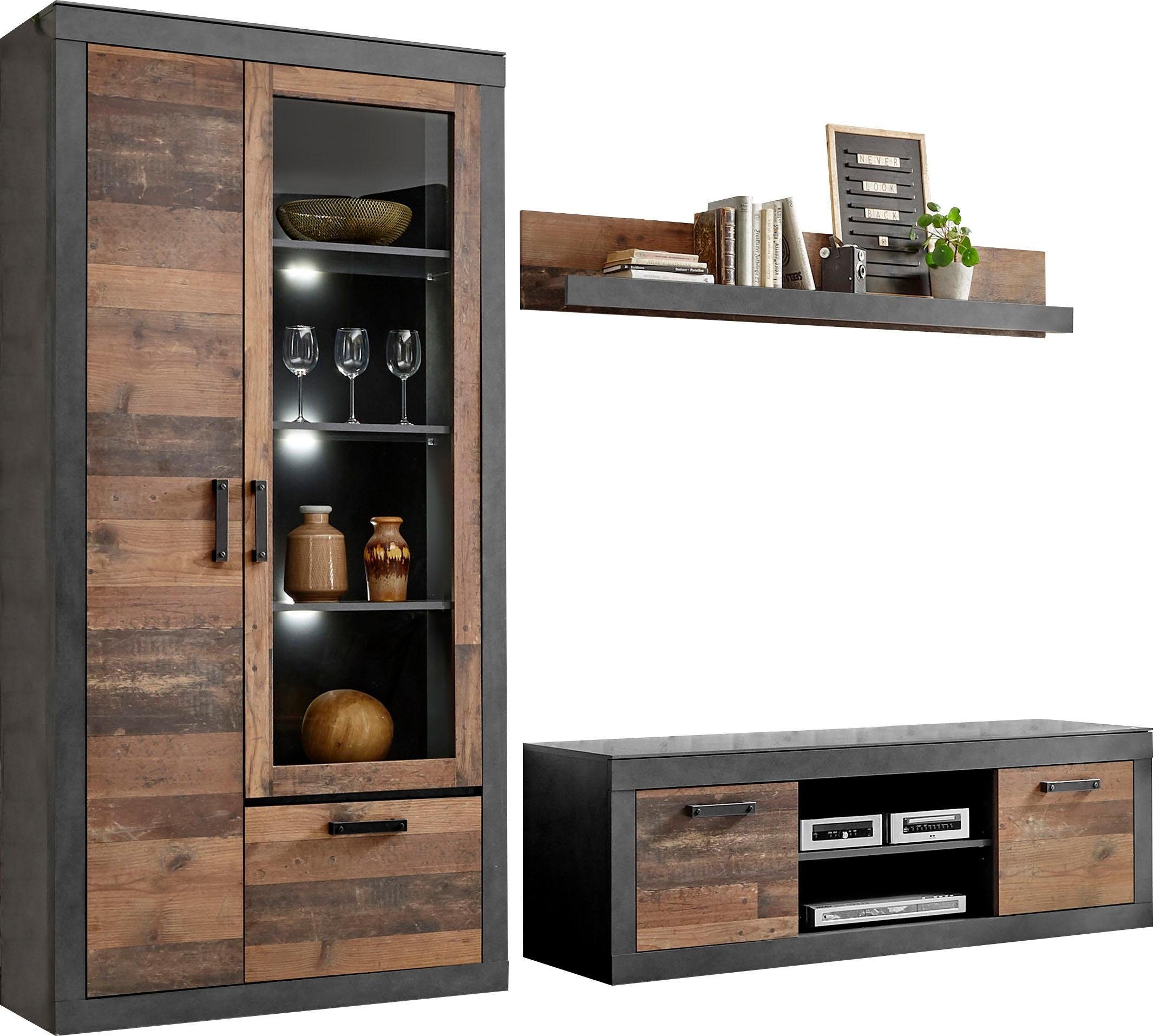 Home affaire Wandmeubel Brooklyn in een decoratieve frame-look (3-delig)