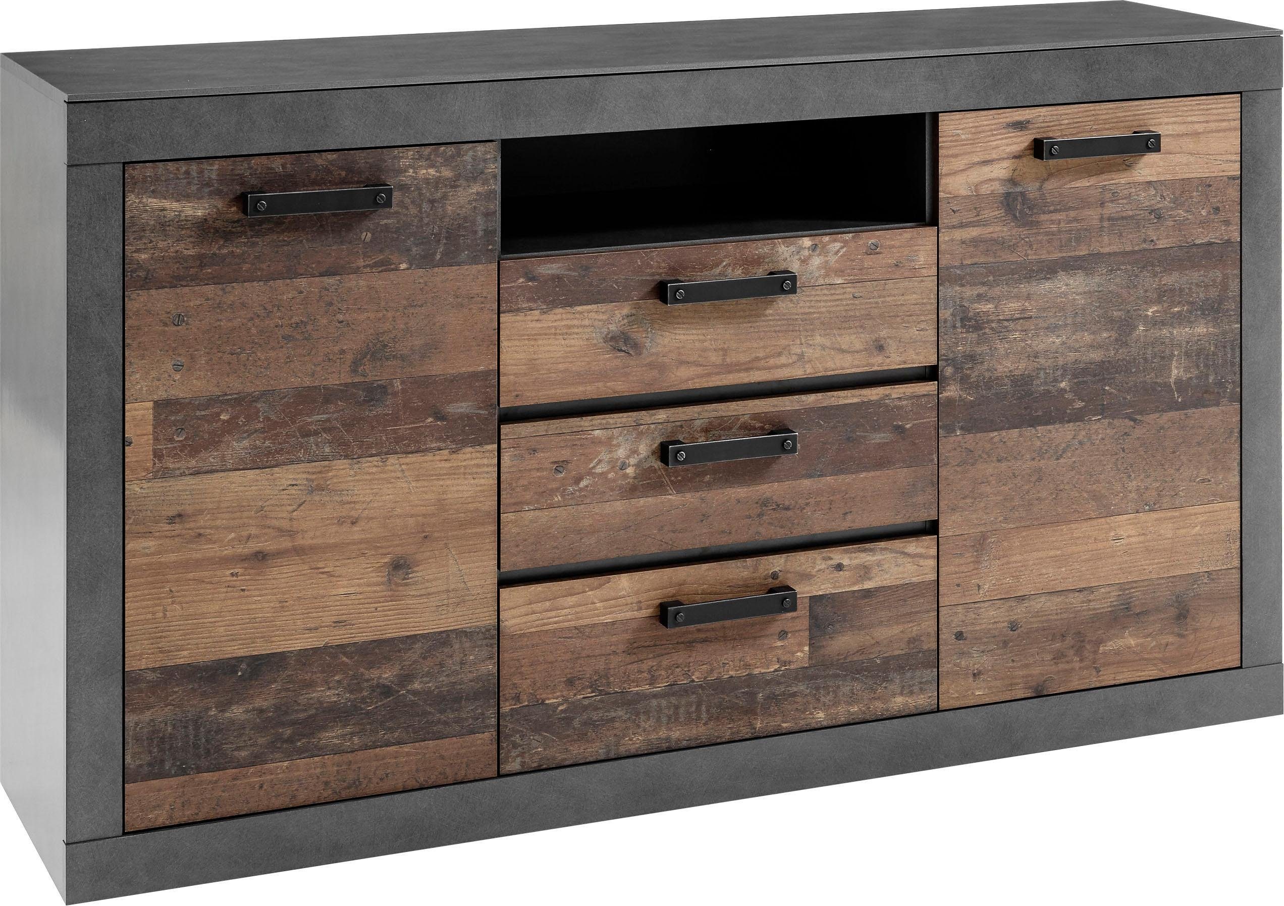 Home affaire Wandmeubel Brooklyn in een decoratieve frame-look (4-delig)
