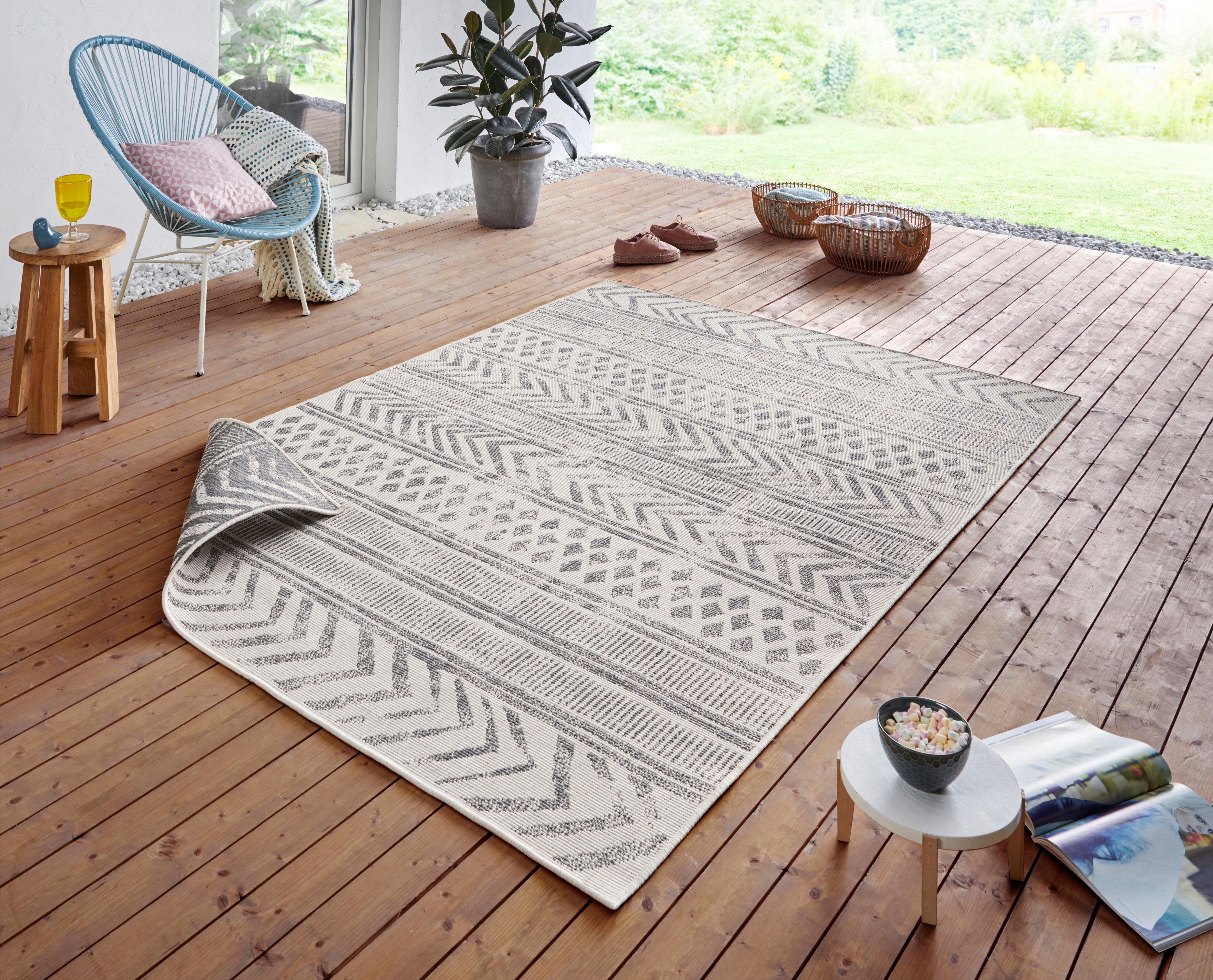 NORTHRUGS Vloerkleed BIRI tweezijdig te gebruiken kleed Binnen- en buitengebruik, weerbestendig, balkon, loper, woonkamer, waterbestendig, boho