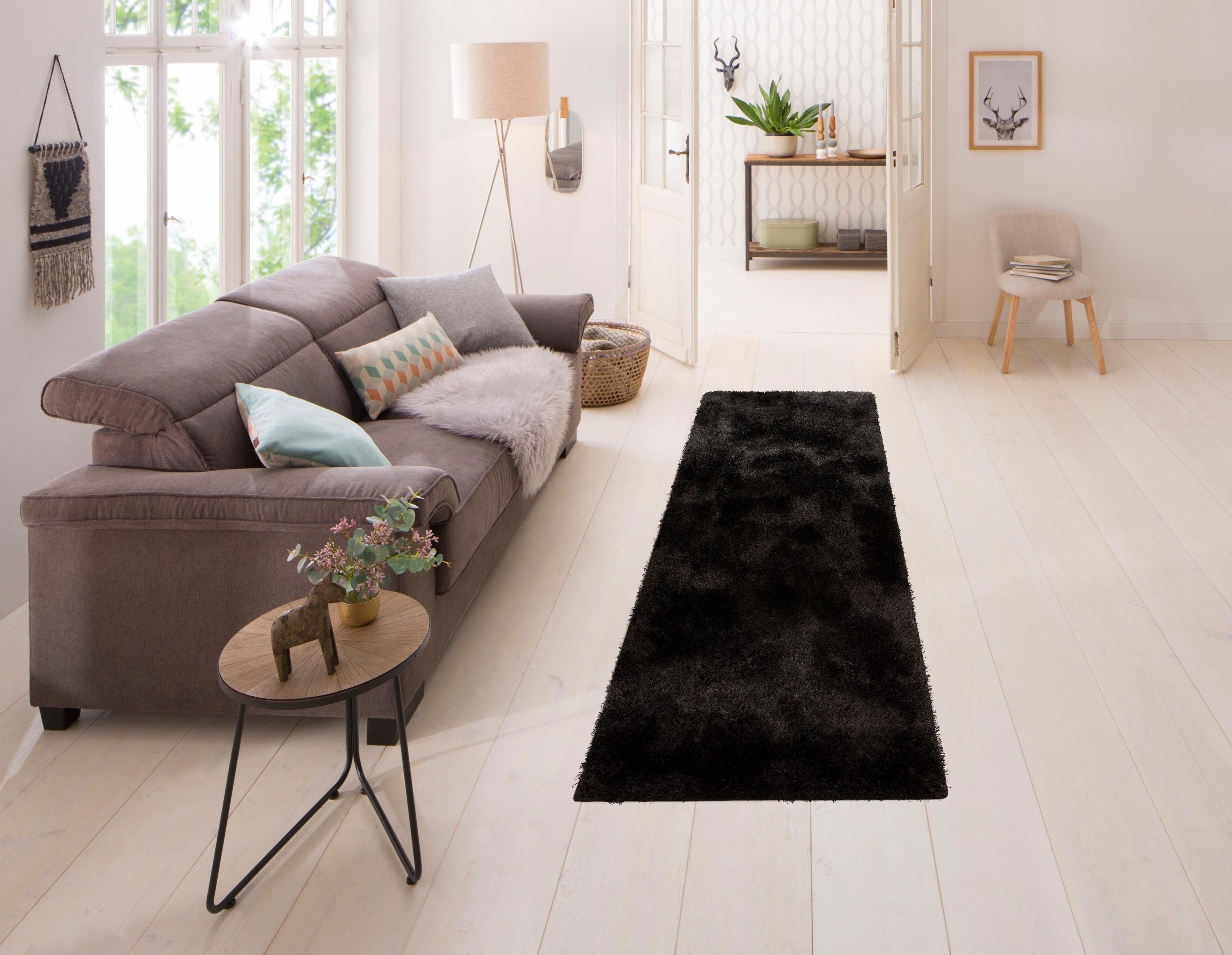 my home Hoogpolige loper Malin Unikleuren, licht glanzend, bijzonder zacht door microvezel