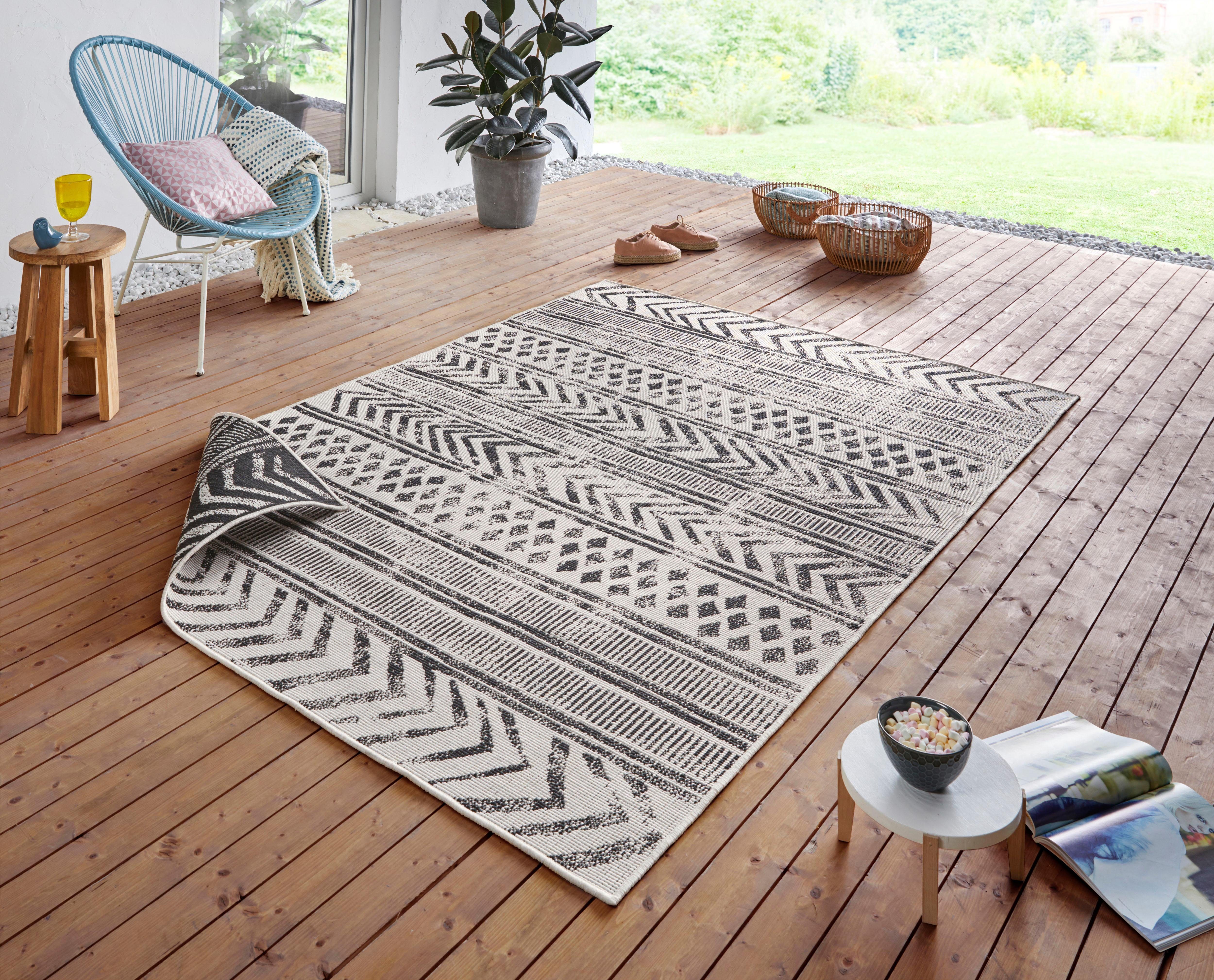 NORTHRUGS Vloerkleed BIRI tweezijdig te gebruiken kleed Binnen- en buitengebruik, weerbestendig, balkon, loper, woonkamer, waterbestendig, boho