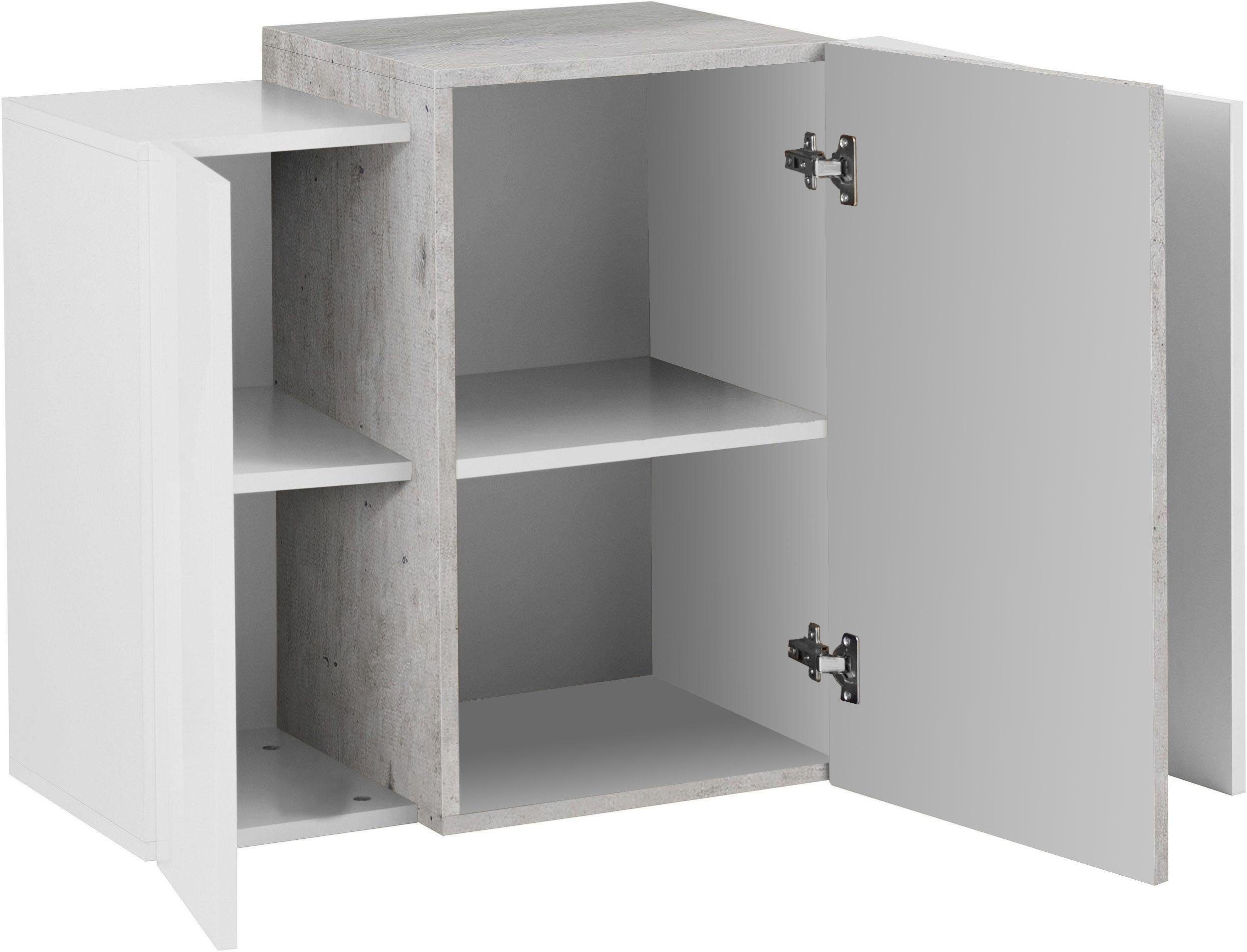 INOSIGN Hangende vitrinekast Coro, hangkast, bovenkast, hangrek greeploos dubbele diepte