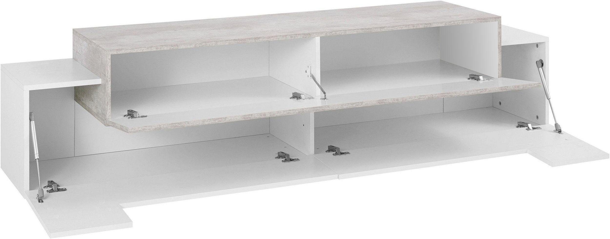 INOSIGN Tv-meubel Coro, lowboard, TV-commode, TV-meubelen, TV-bank met 3 kleppen waarvan 2 met push-to-open functie, breedte 200 cm