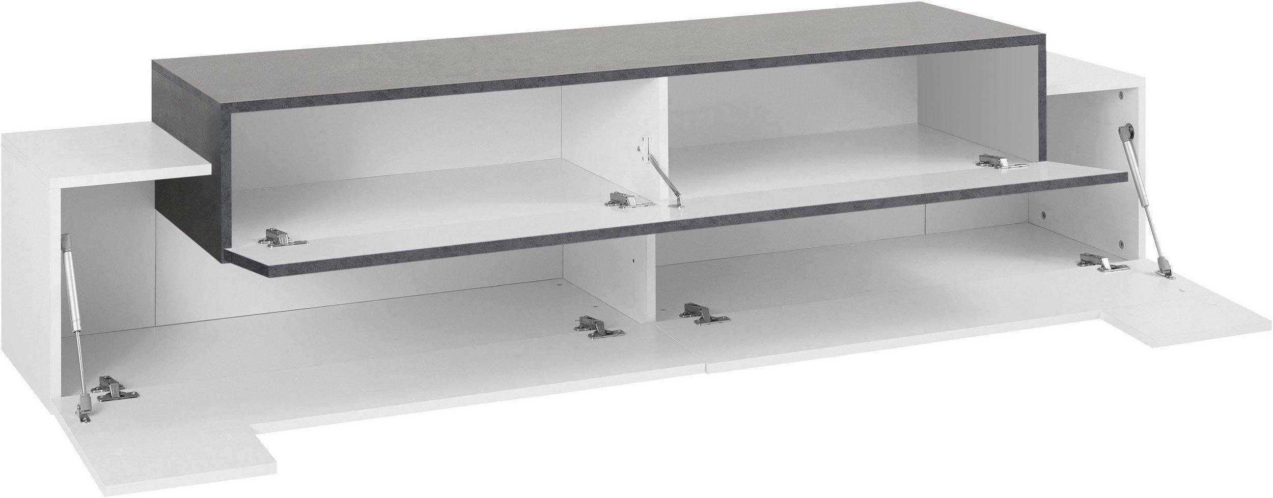 INOSIGN Tv-meubel Coro, lowboard, TV-commode, TV-meubelen, TV-bank met 3 kleppen waarvan 2 met push-to-open functie, breedte 200 cm