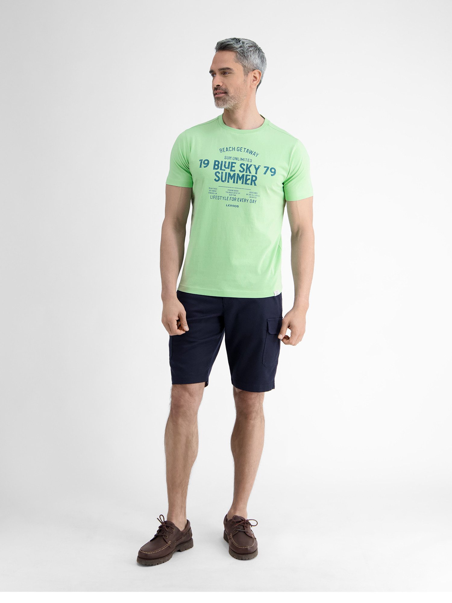 Lerros T-shirt LERROS heren T-shirt met borst-print
