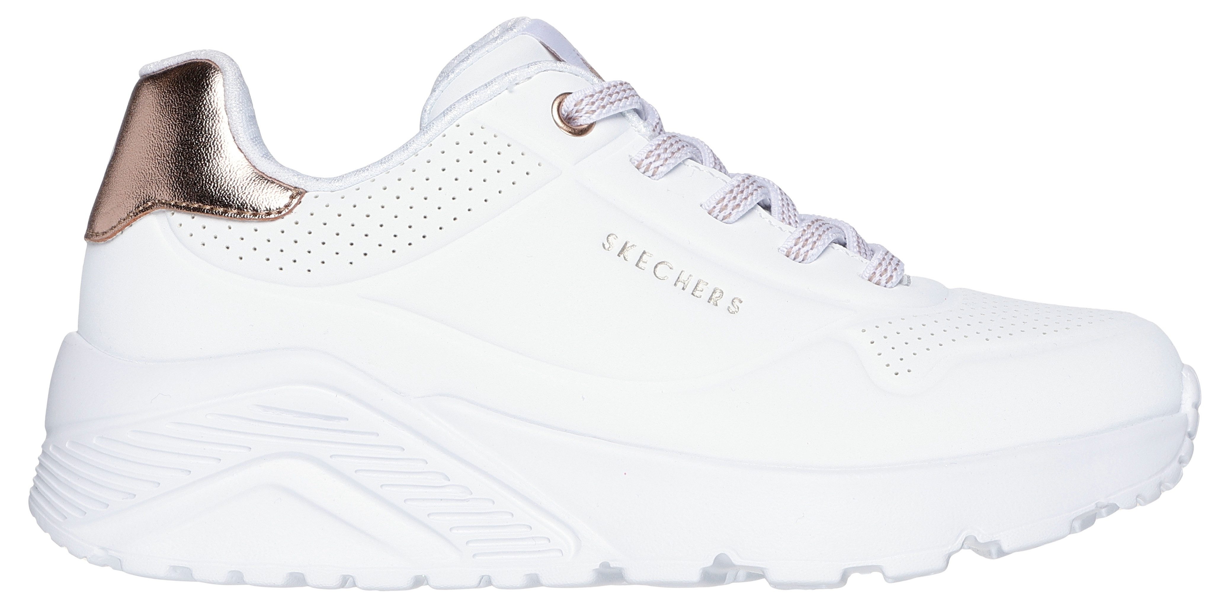 Skechers Slip-on sneakers UNO LITE , vrijetijdsschoen, lage schoen, slipper met metallic hielpatch