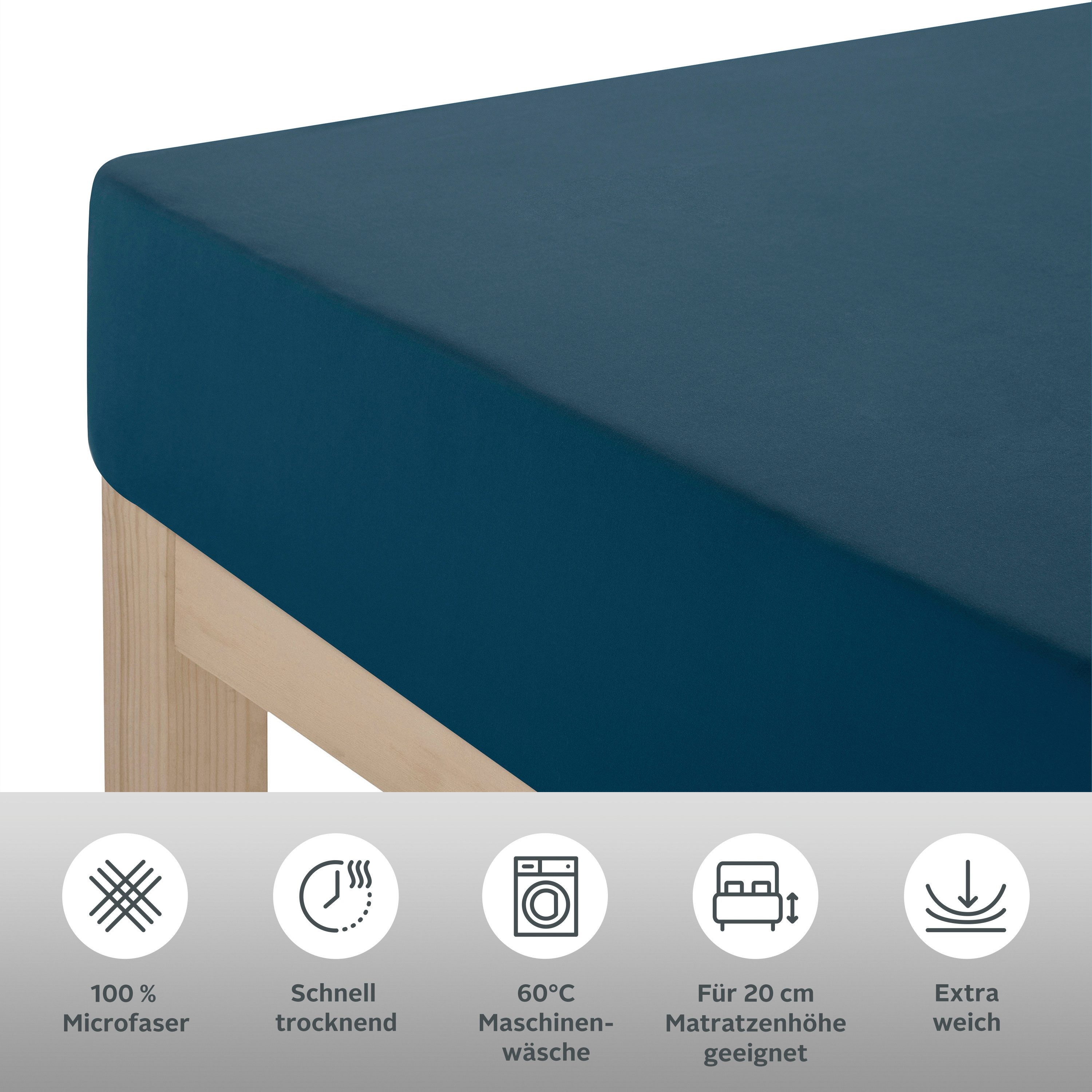 my home Laken Desner Microfiber, voor matrassen tot 20 cm hoogte, 100% polyester, beddengoed