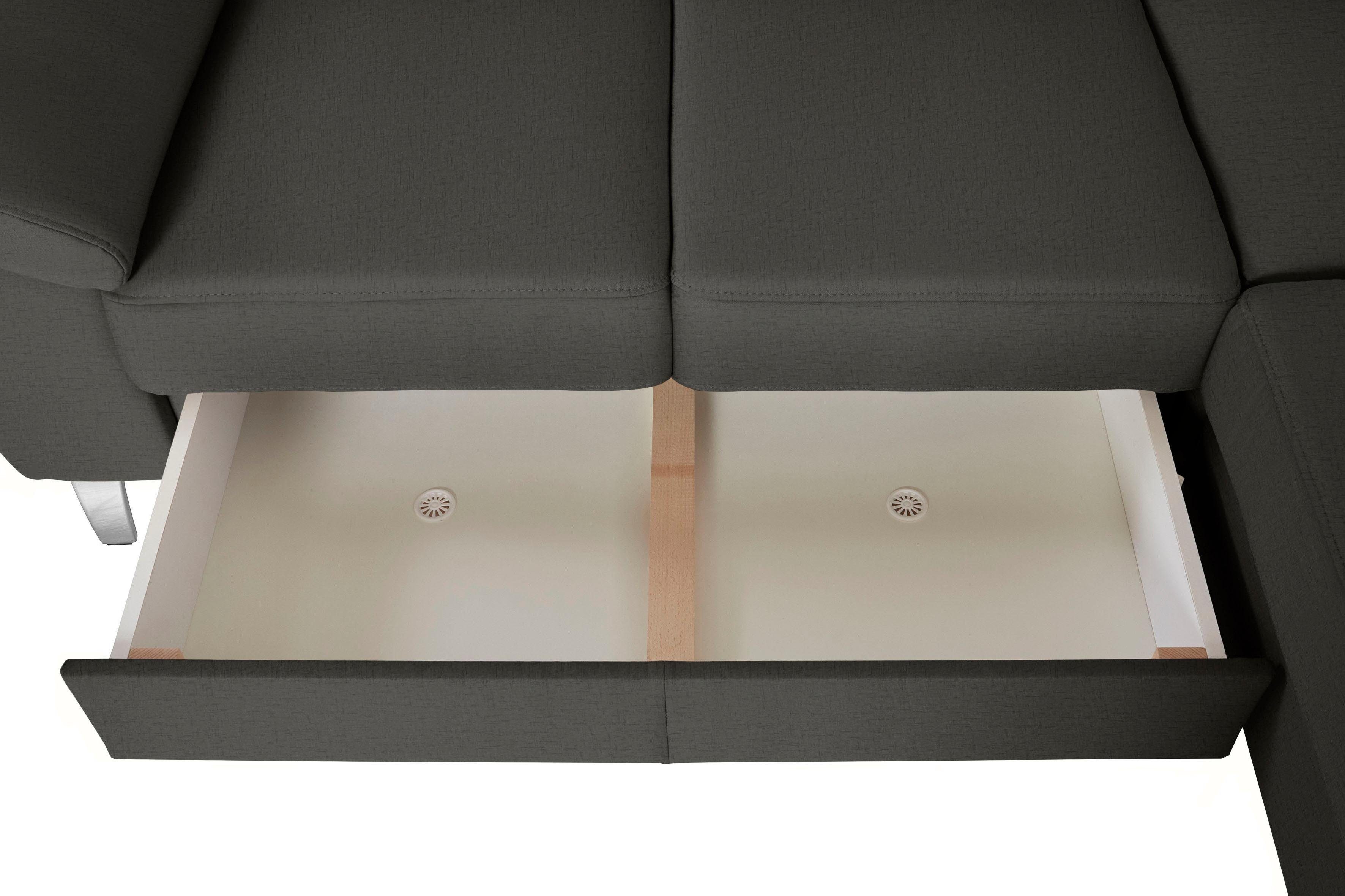 sit&more Hoekbank Sorano L-vorm naar keuze met slaap- en relaxfunctie, met bedkist